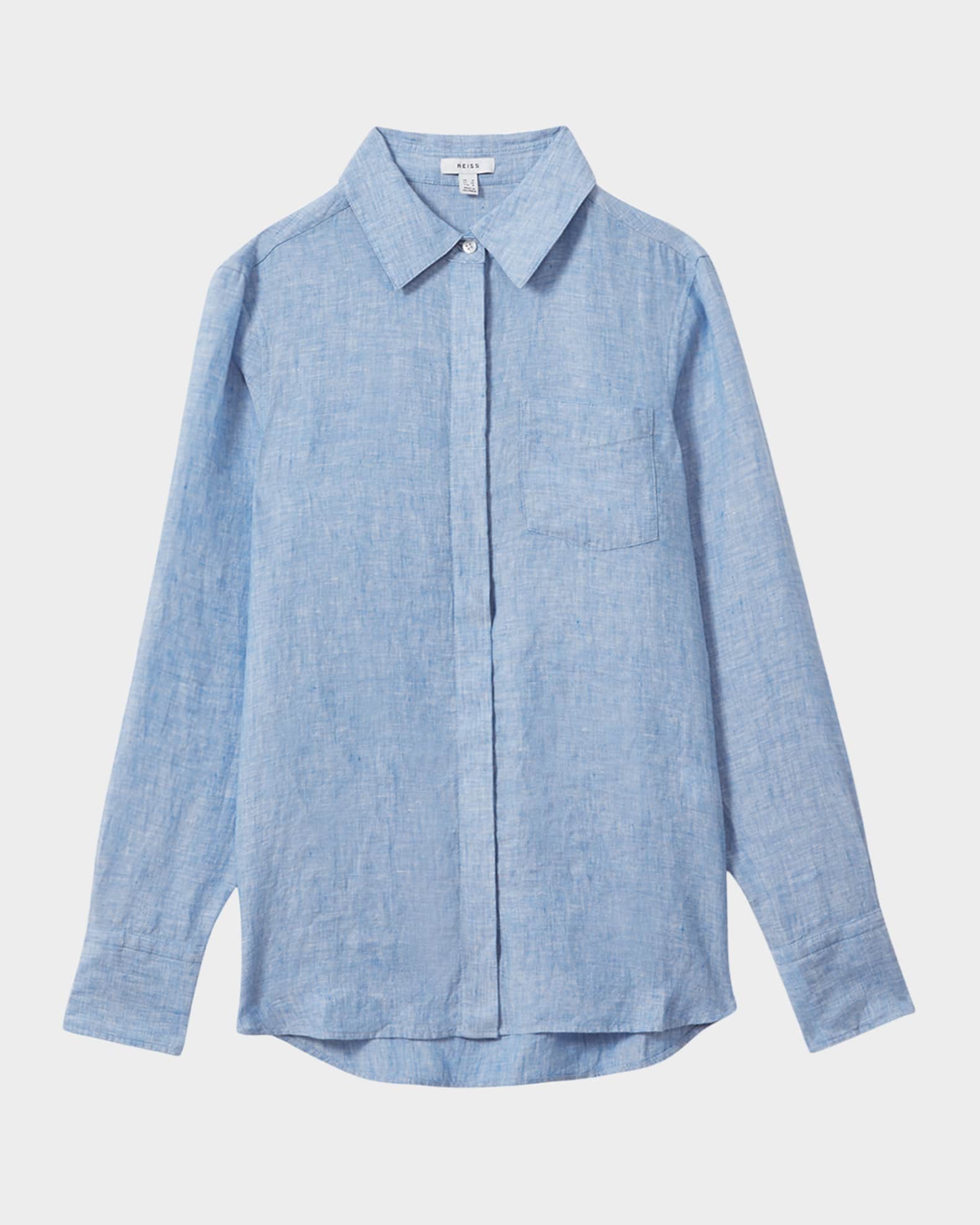Reiss Belle Button-Down Linen Shirt | Neiman Marcus