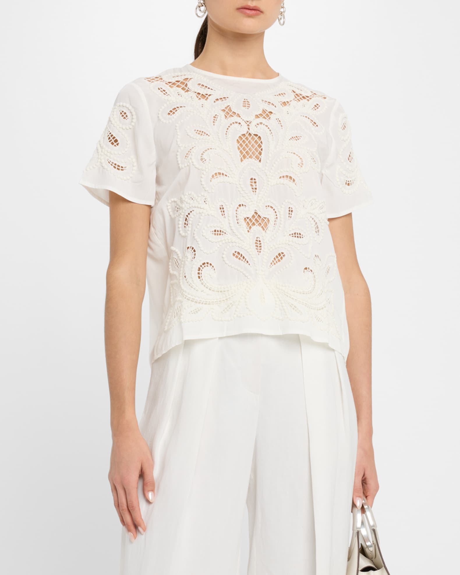 トップス Riu Embroidery lace tops Tops – Riu