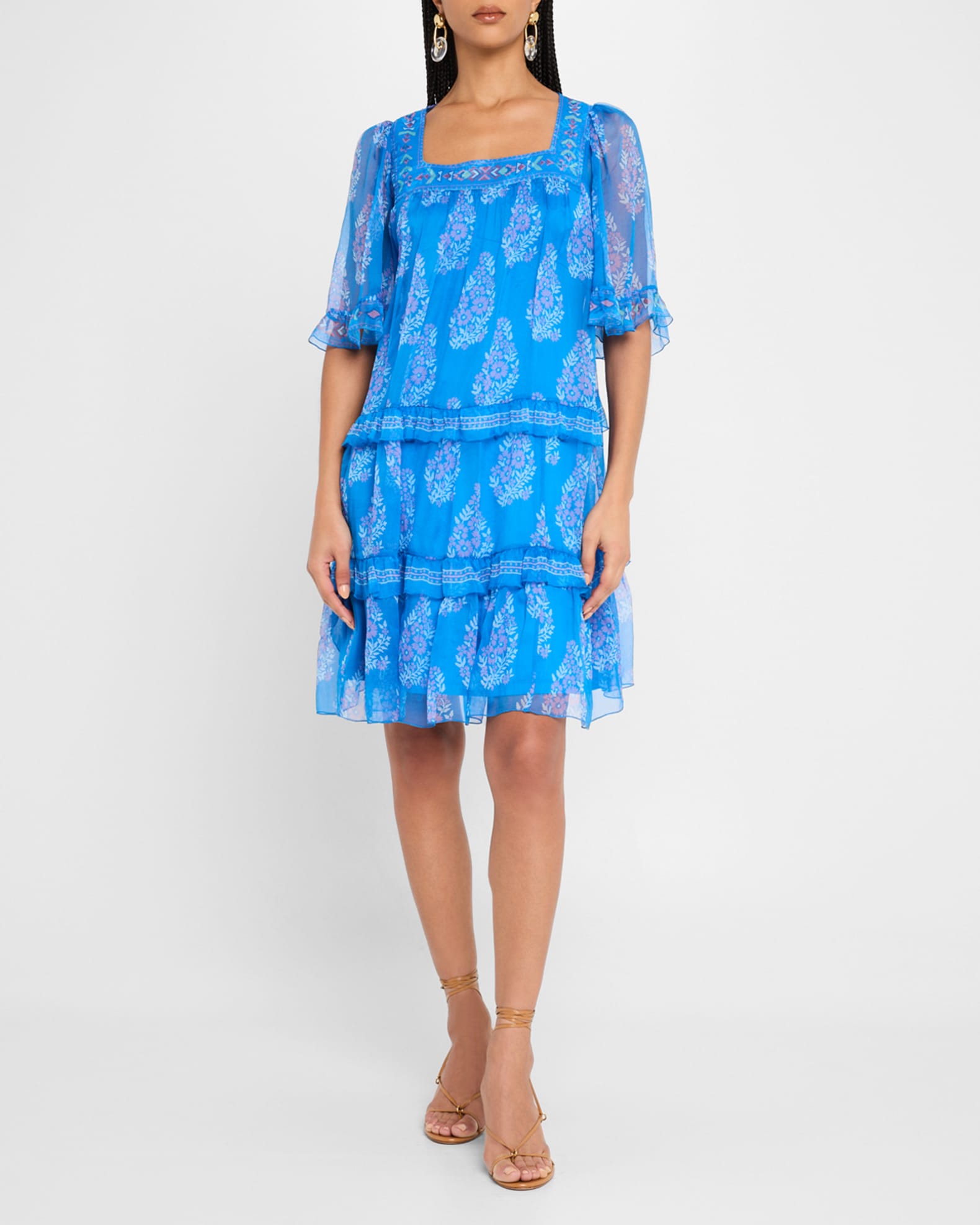 Wrenn Tiered Floral-Print Chiffon Dress 1