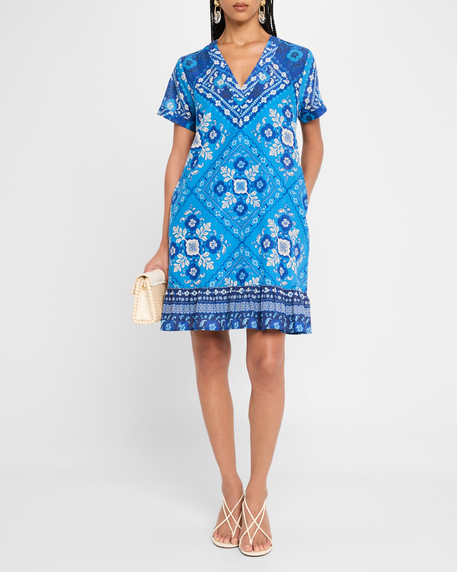 Floral-Print Flounce Shift Dress 1