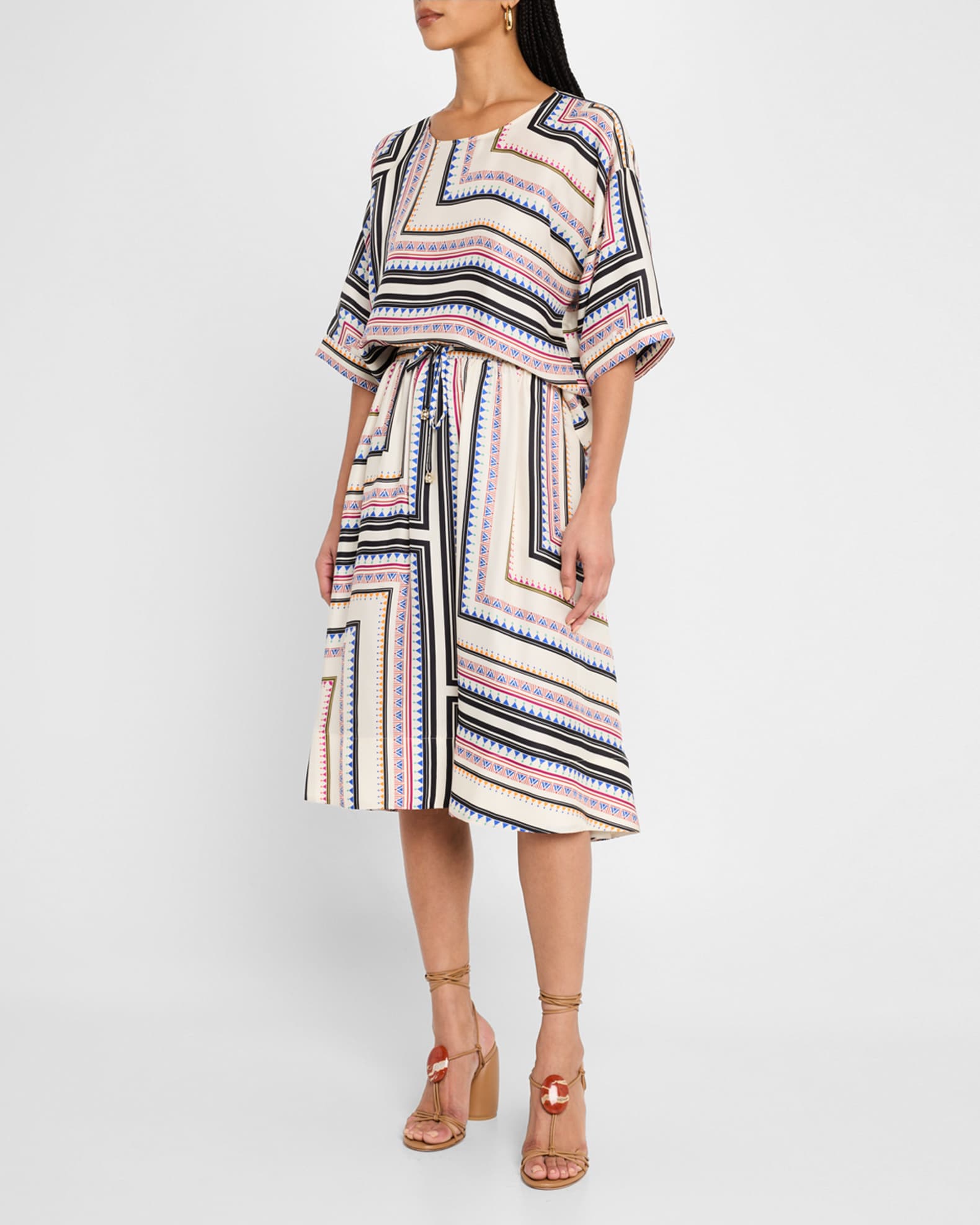 Blythe Geometric-Print Midi Skirt 1