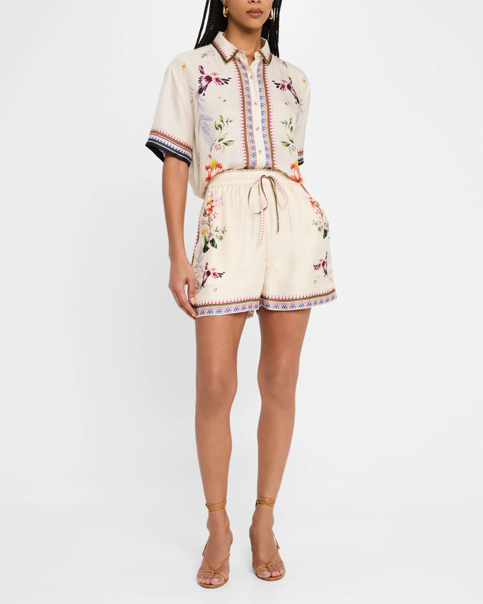 Mayvis Floral-Print Drawstring Shorts 1