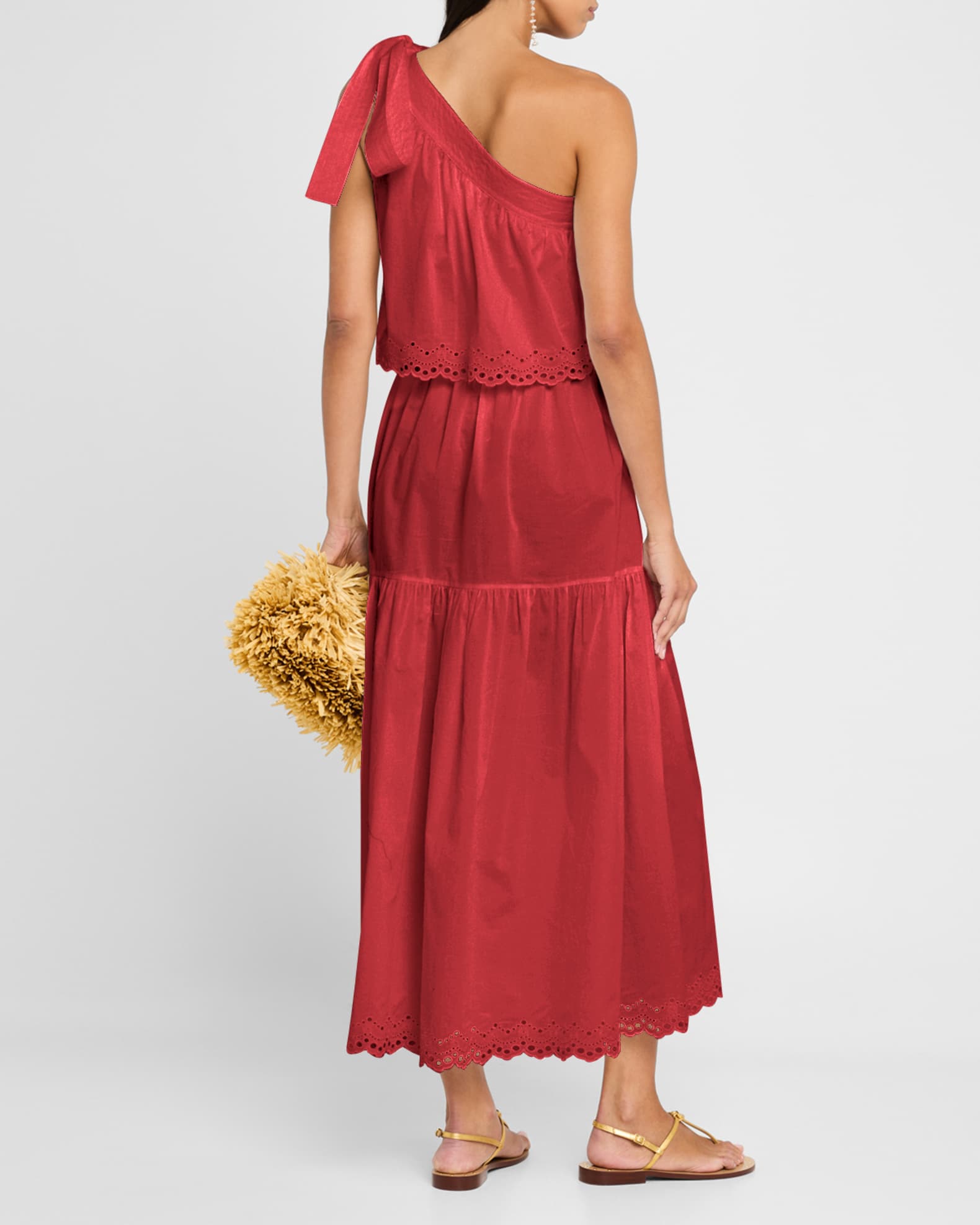 Cora Tiered One-Shoulder Midi Dress