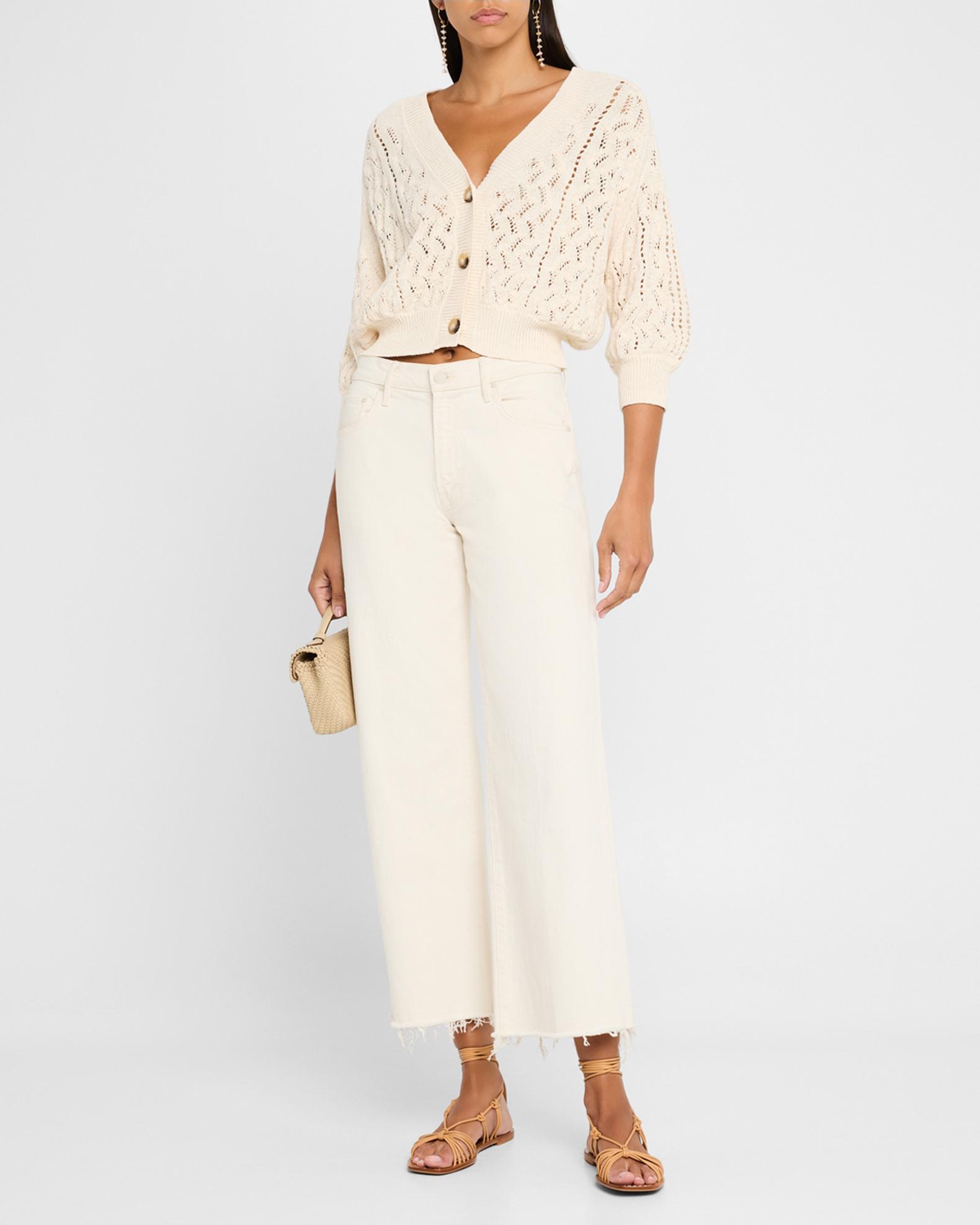 Vanessa Bruno Essam Cropped PointelleKnit Cardigan Neiman Marcus