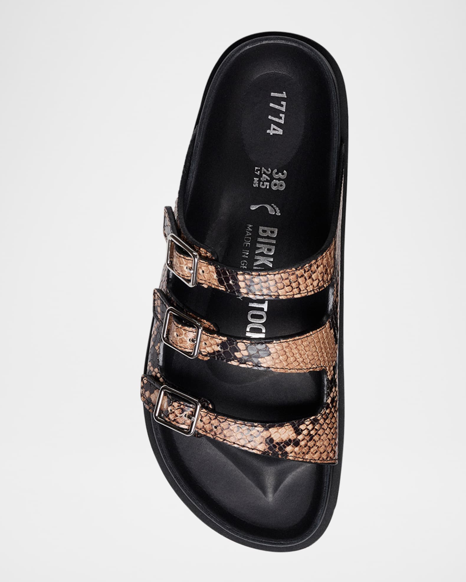 サンダル・ミュール Birkenstock Florida Snake Leather Sandals With Adjustable Birkenstock Florida Snake Leather Sandals in Brown | Lyst