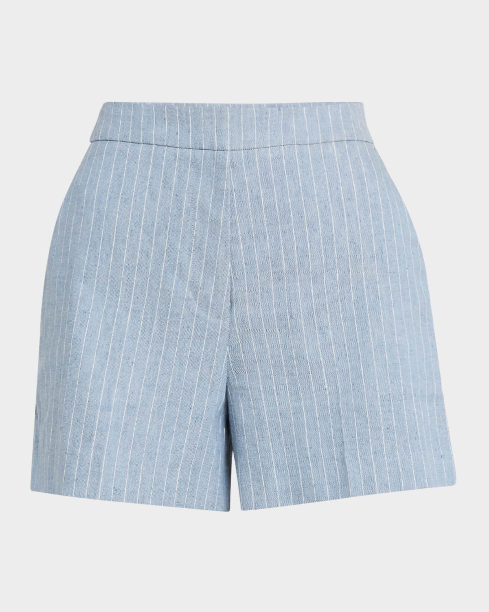 Elisam Pinstripe Wide-Leg Shorts 0