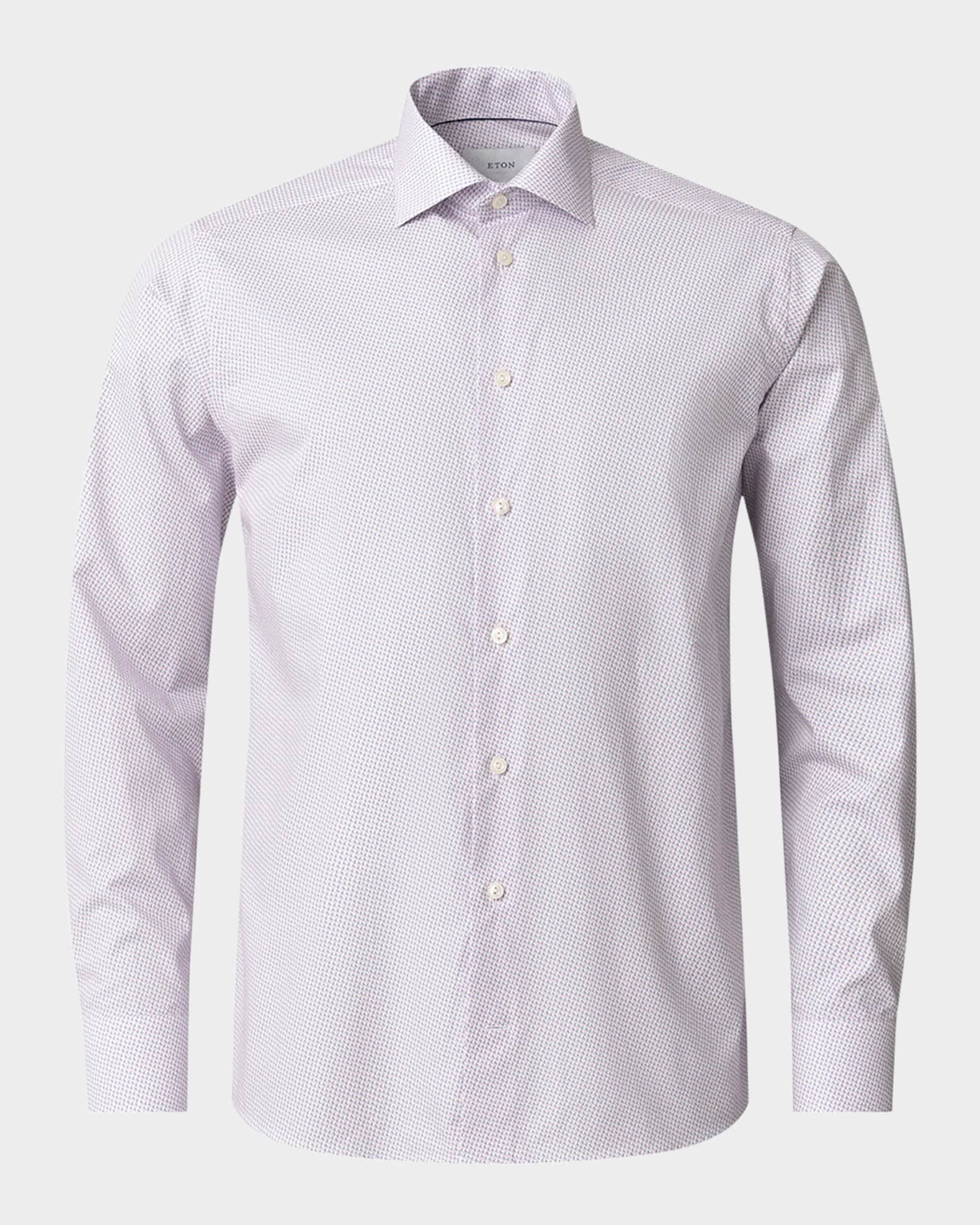 Men's Signature Twill Geometric Contemporary Fit Dress Shirt 0