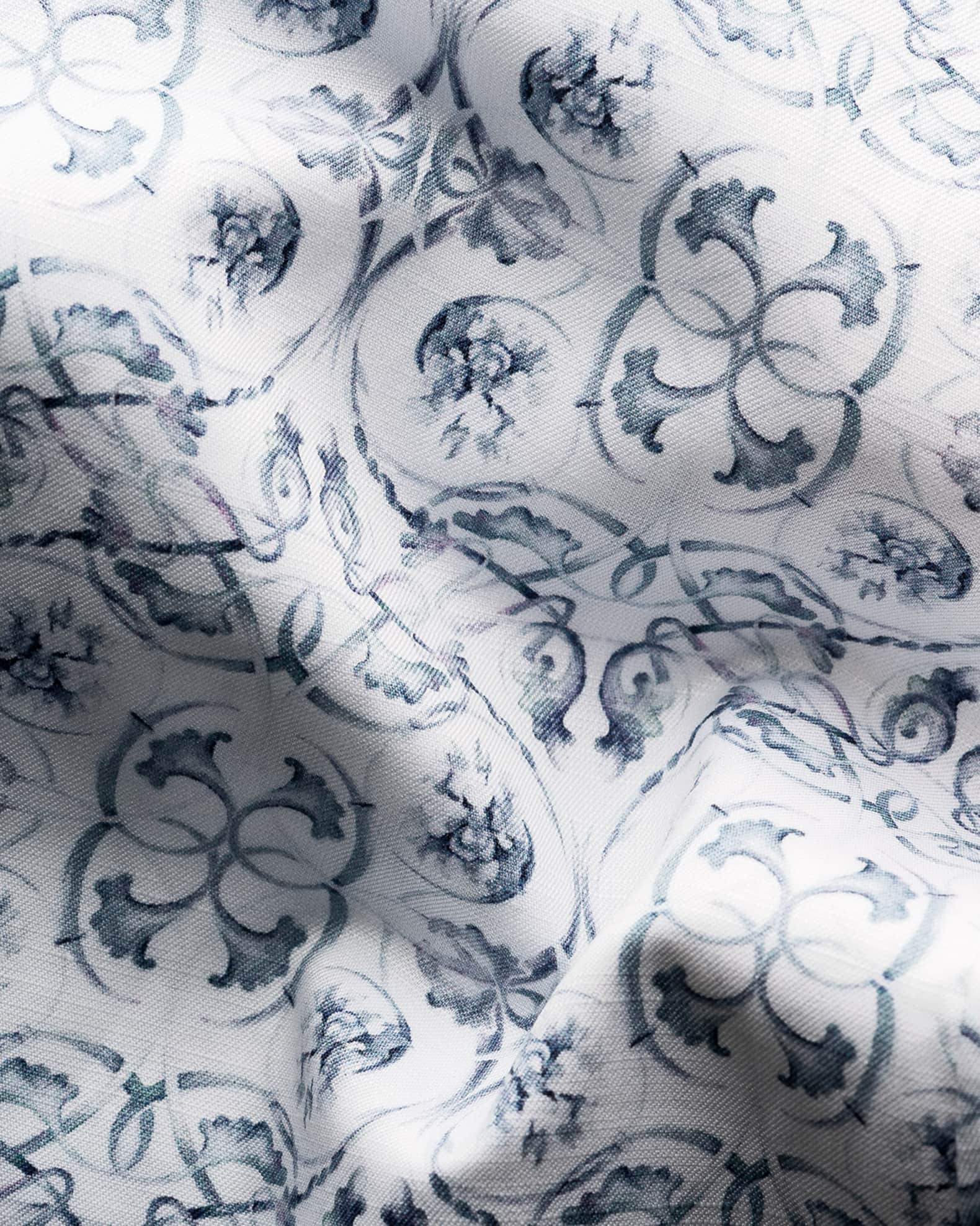 Men's Elevated Cotton-Linen Floral Slim-Fit Dress Shirt - Thumbnail 2