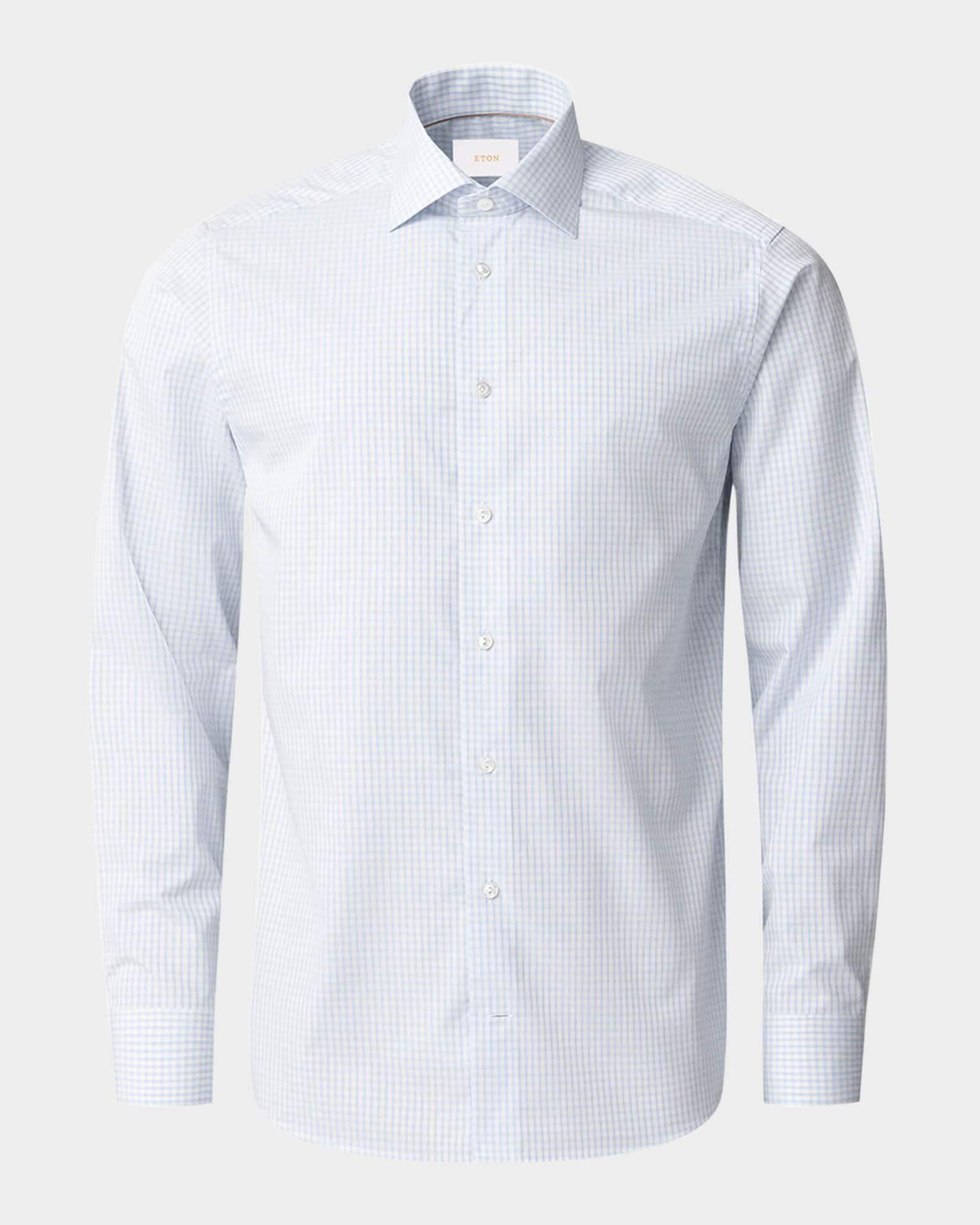 Men's Elevated Pique Check Contemporary Fit Dress Shirt