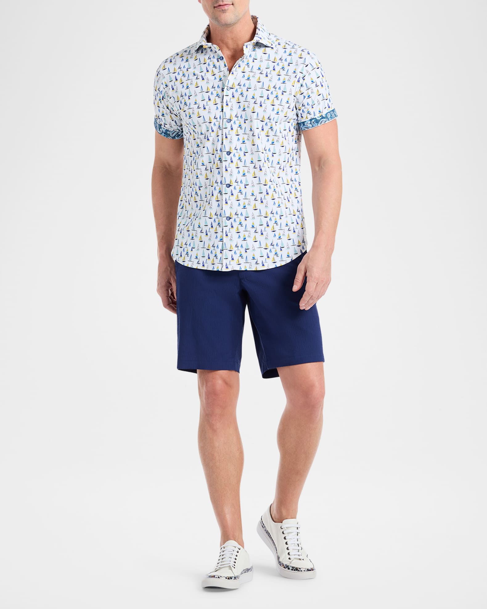 Men's Trans Pacific Stretch Short-Sleeve Shirt 1