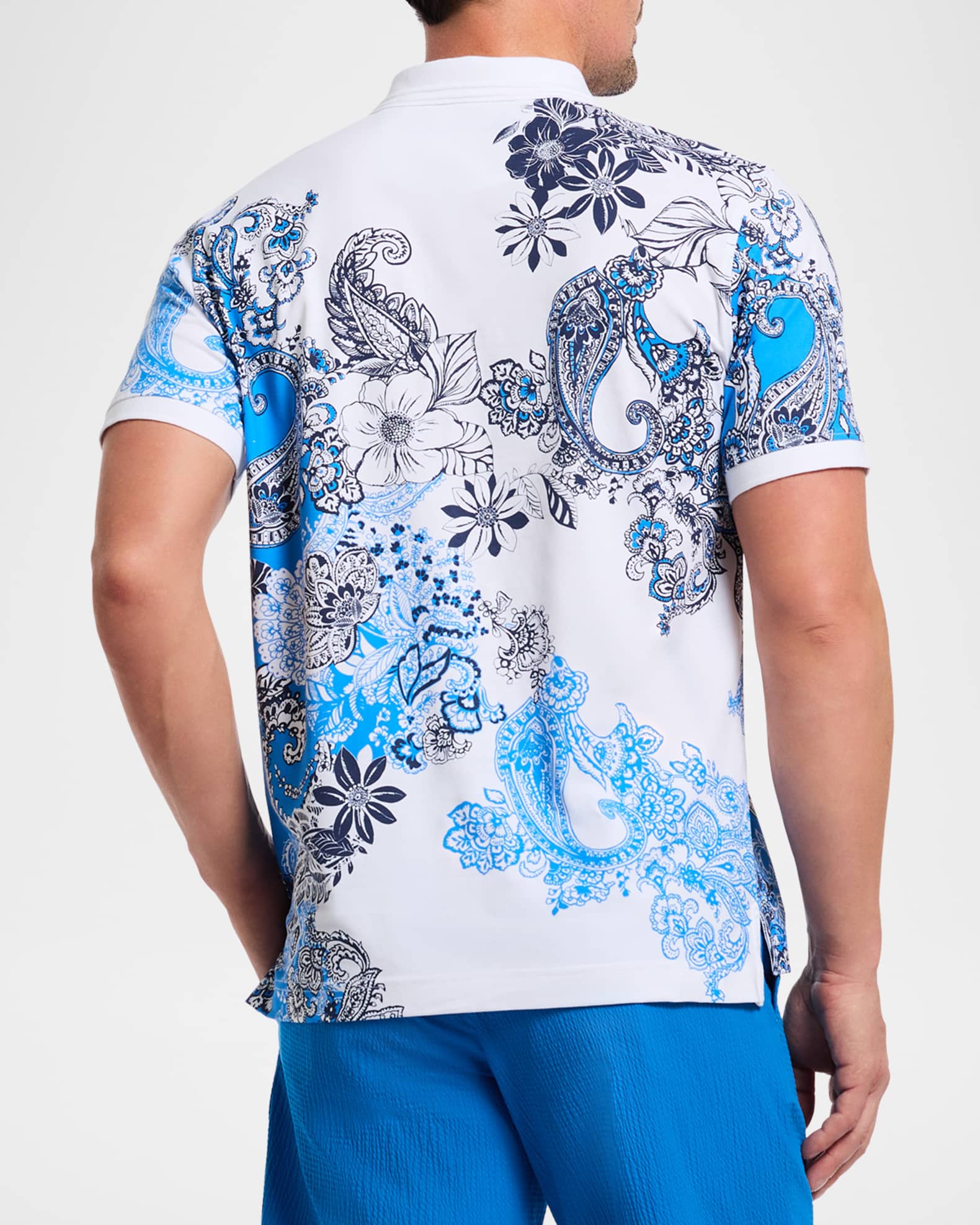 Men's Orzell Floral Knit Polo Shirt