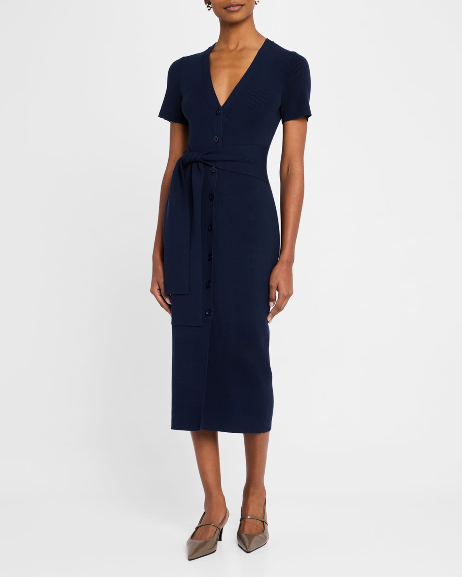 Agnes Short-Sleeve Cardigan Dress 1