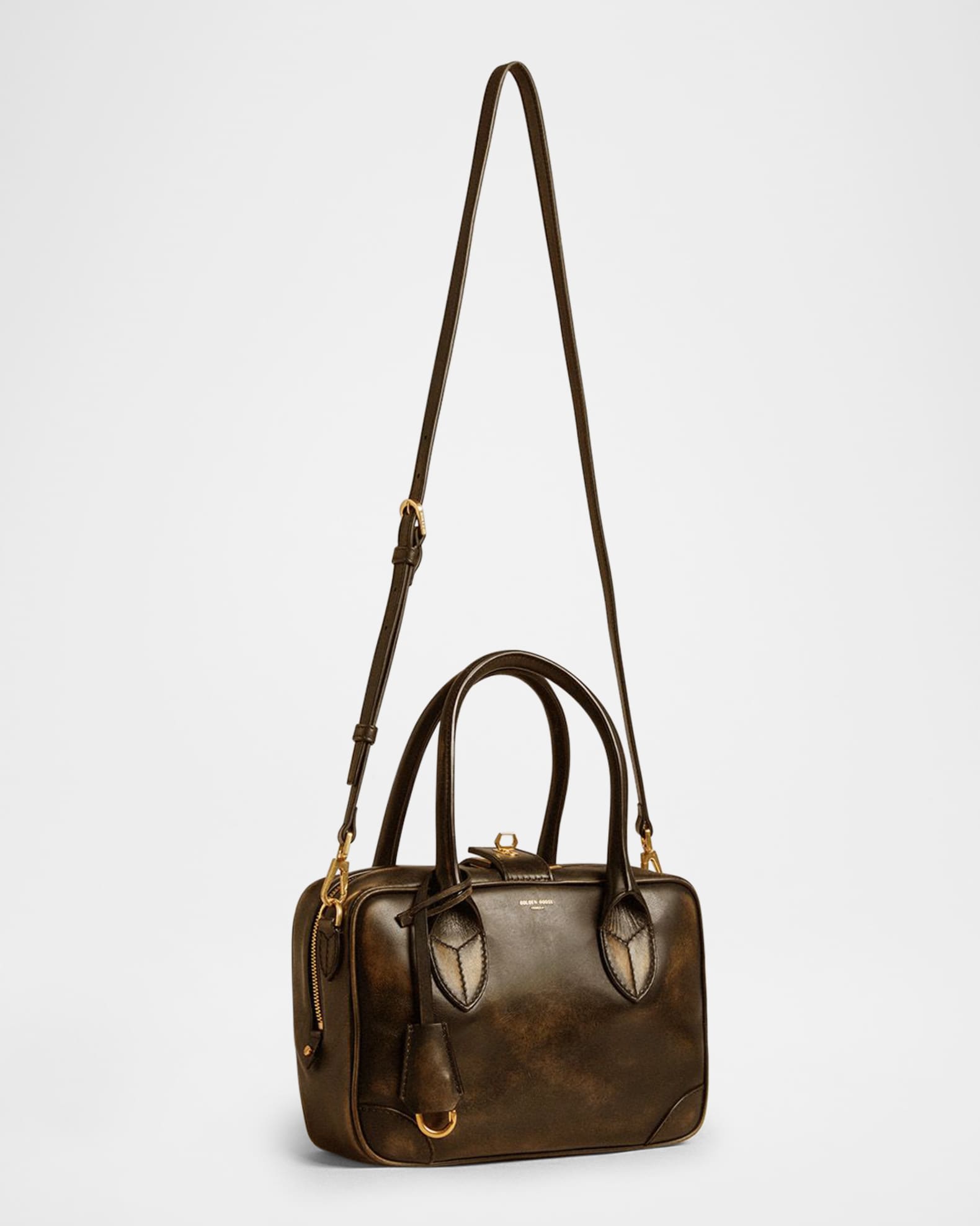 Golden Goose Vita Distressed Leather Top-Handle Bag | Neiman Golden Goose Vita Distressed Leather Top-Handle Bag | Neiman