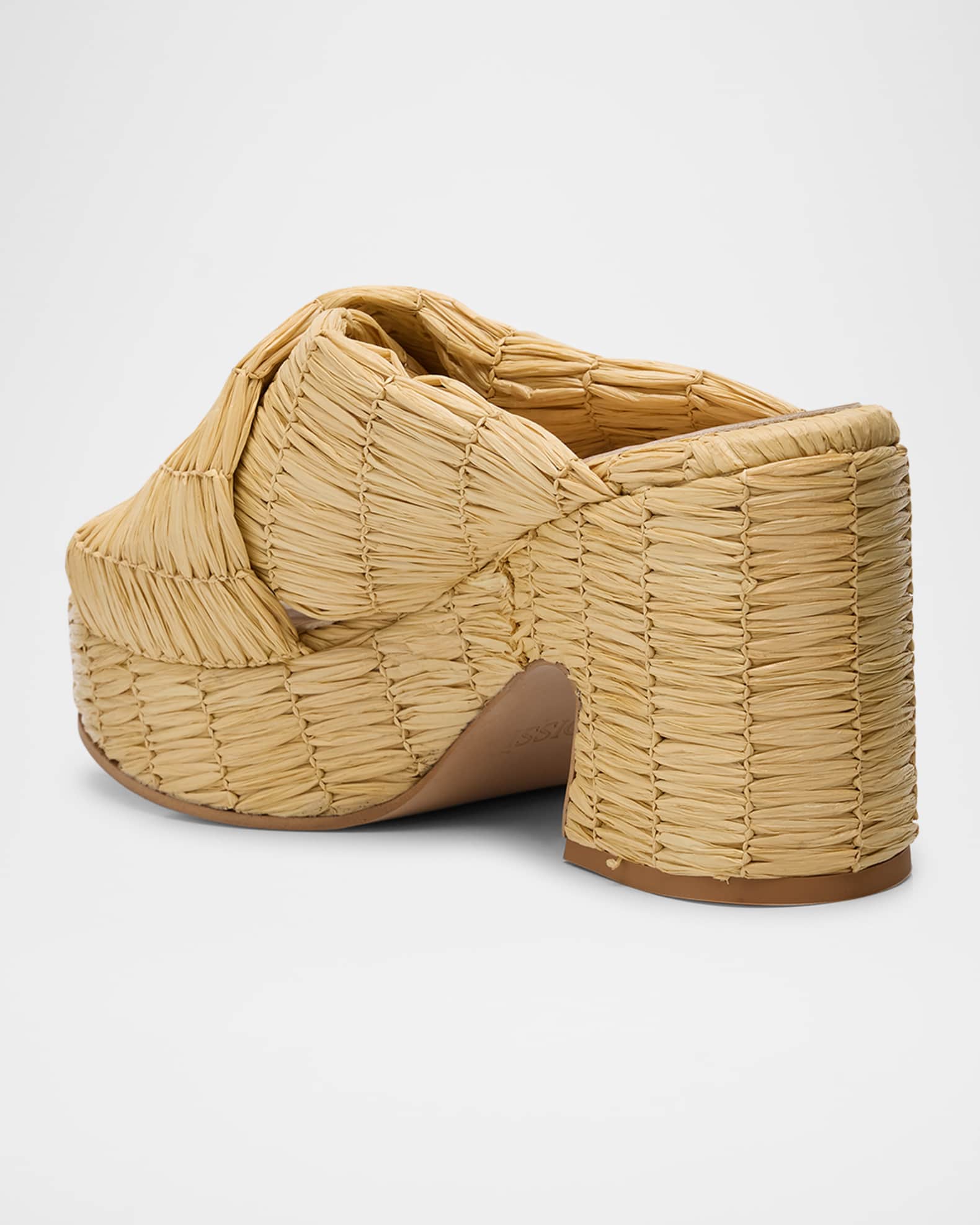 Noa Raffia Criss-Cross Platform Sandals 1