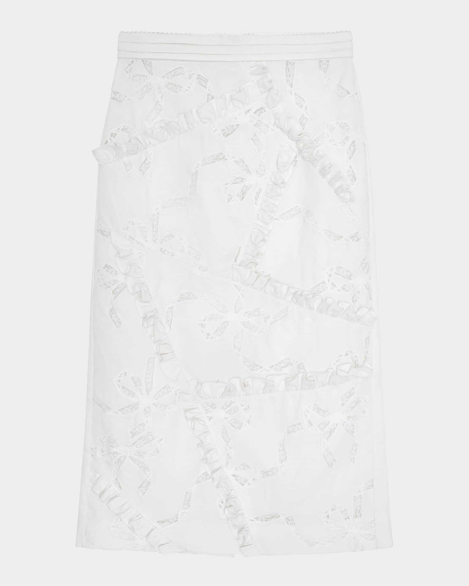 Lace Bow Patchwork Skirt