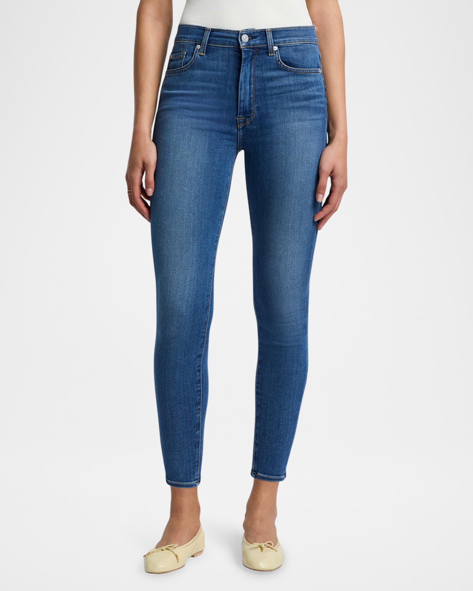 7 for All Mankind Slim Illusion High Waist Ankle Skinny in Love Story