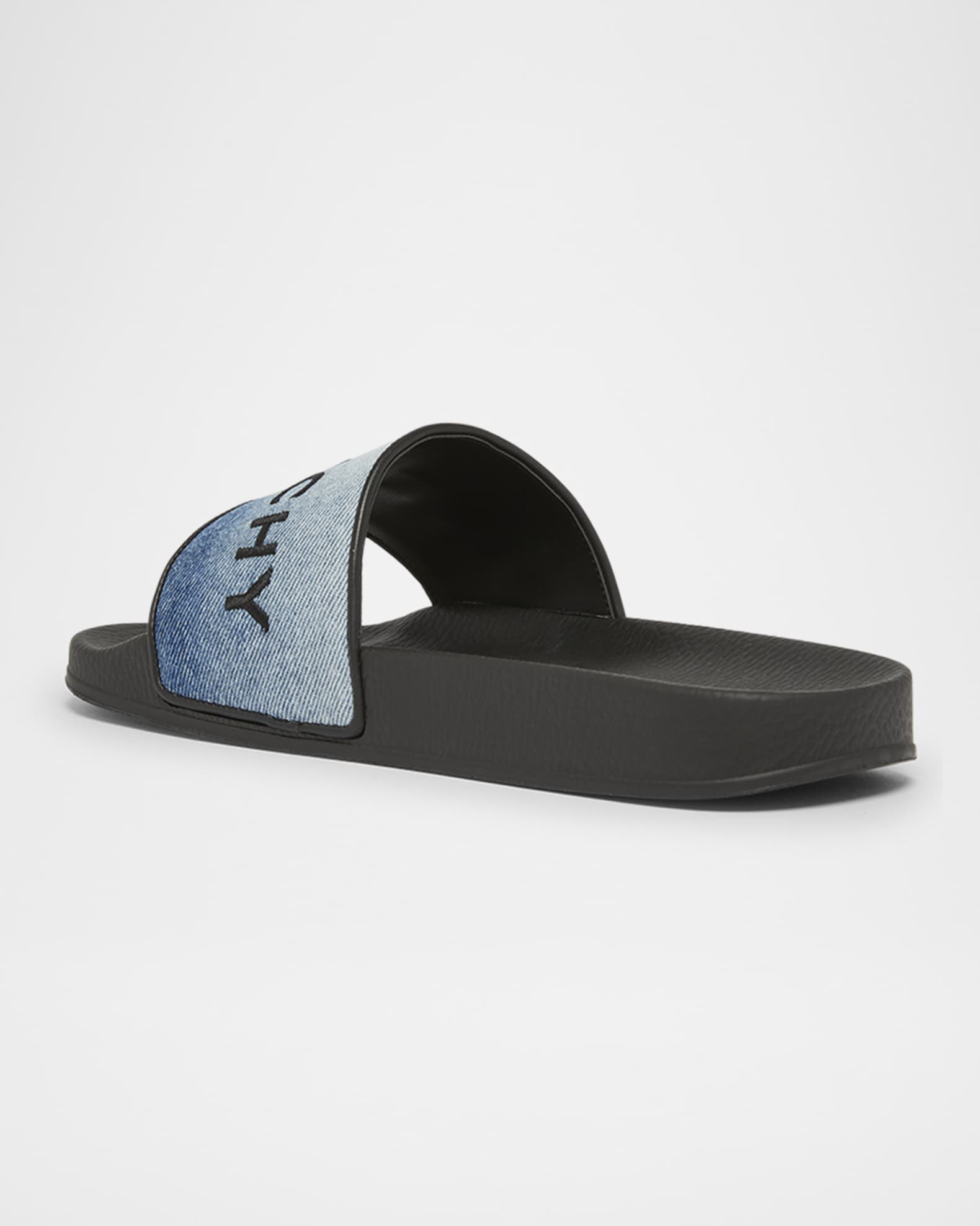 Givenchy Denim Logo Slide Sandals | Neiman Marcus