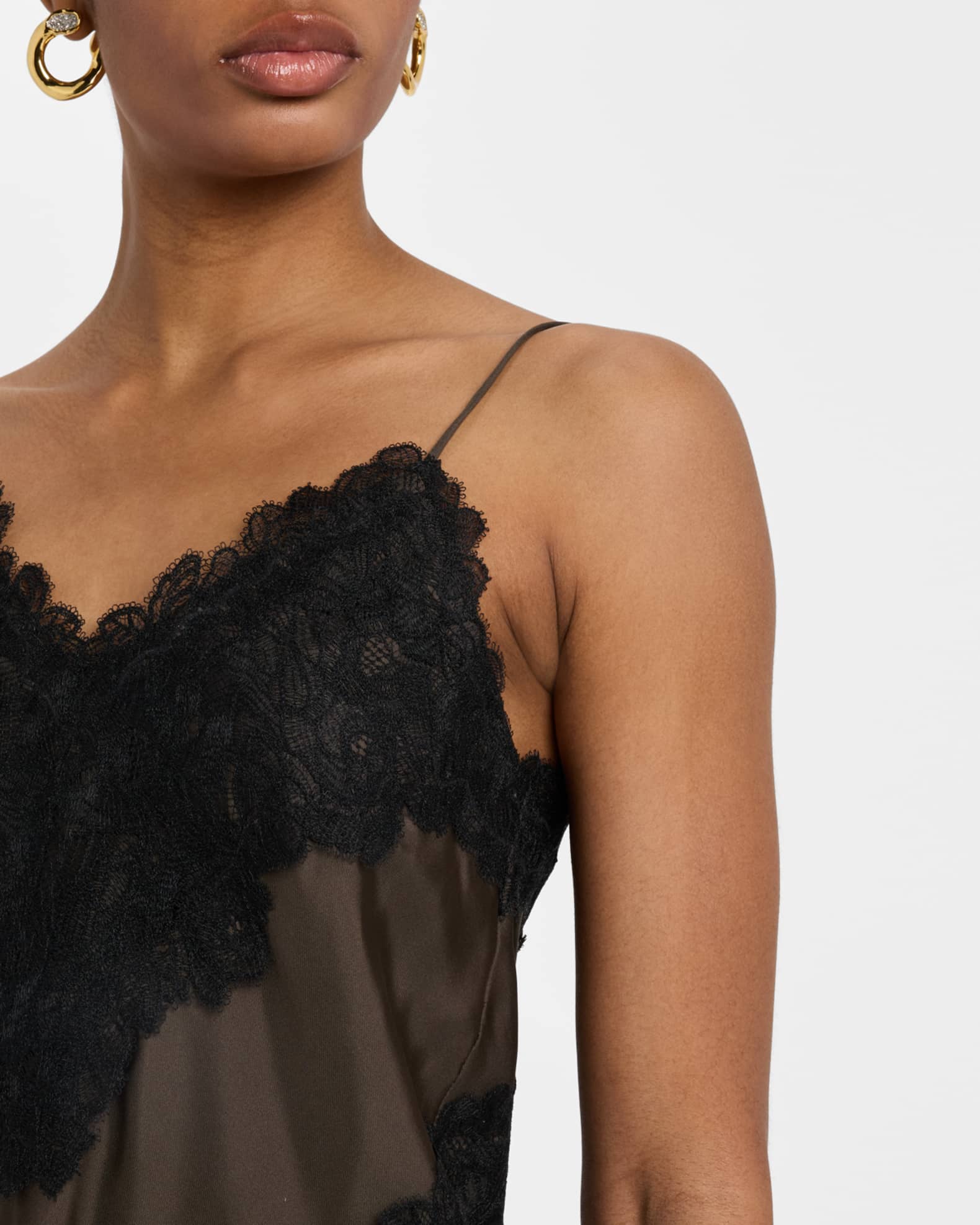 Arlowe Silk Camisole - Dark Olive main image 1