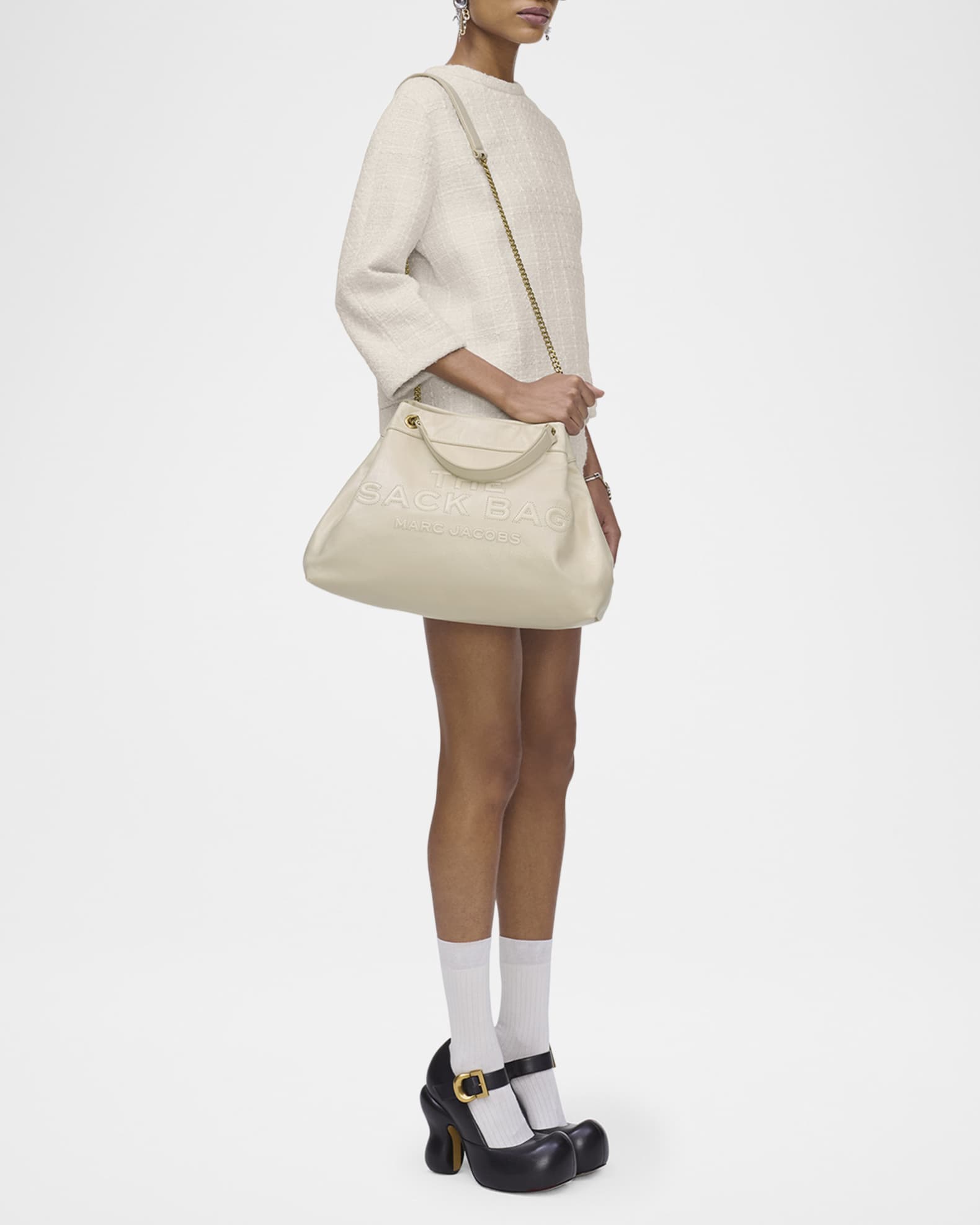 在庫限り＊MARC JACOBS＊THE LEATHER CHAIN SACK BAG LARGE Marc Jacobs the Large Chain Sack Bag | David Jones