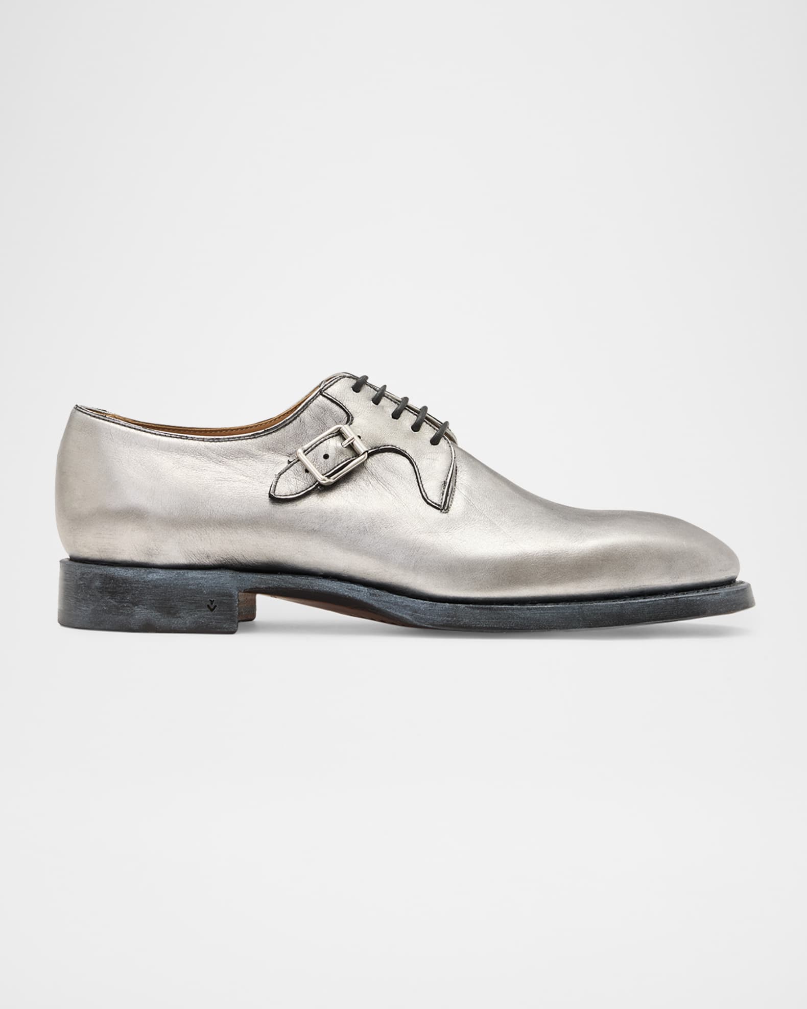 Men's Regent Deco Foil-Coated Leather Derby Shoes 0