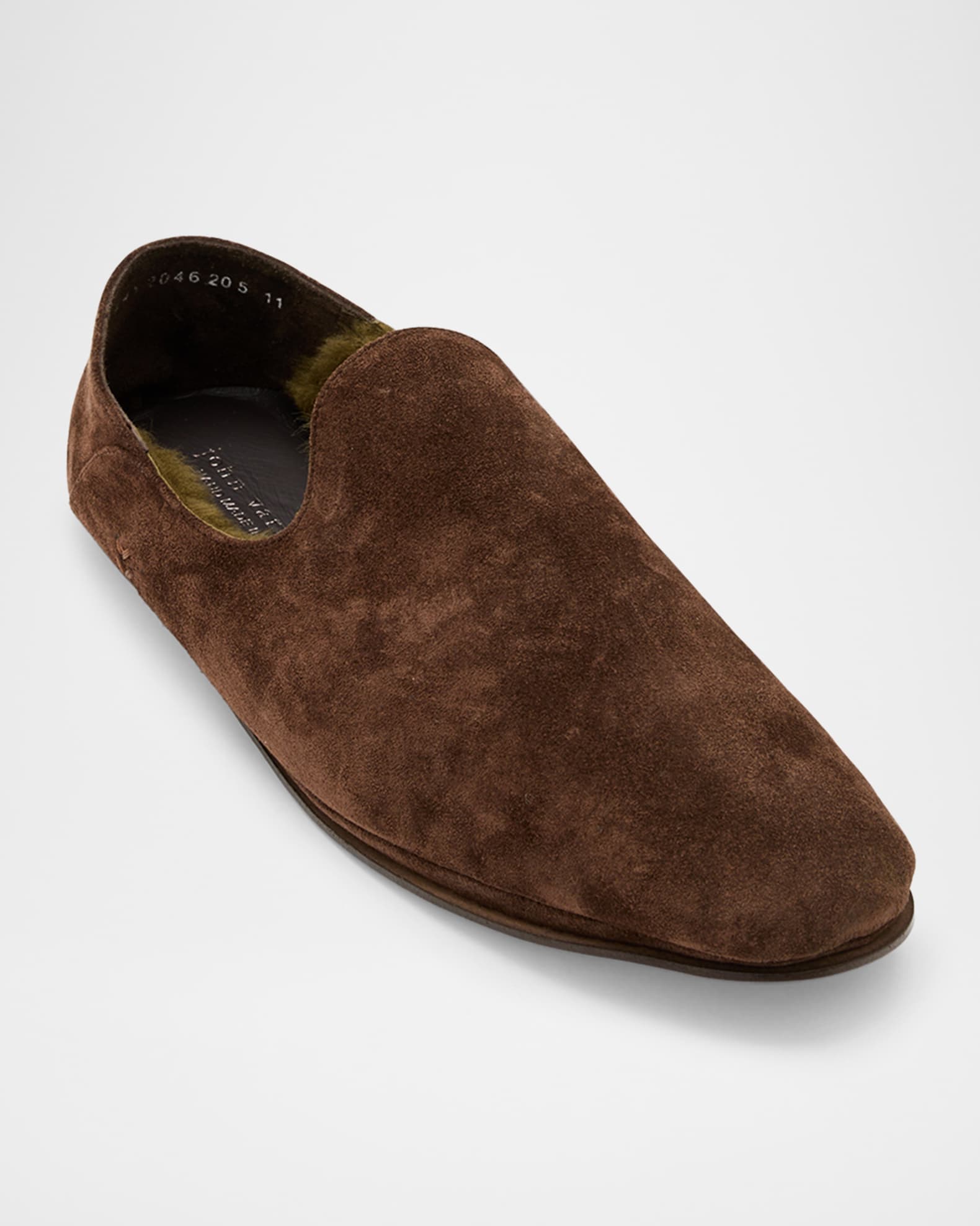 Men's Lodge Shearling-Lined Suede Moccasins 1
