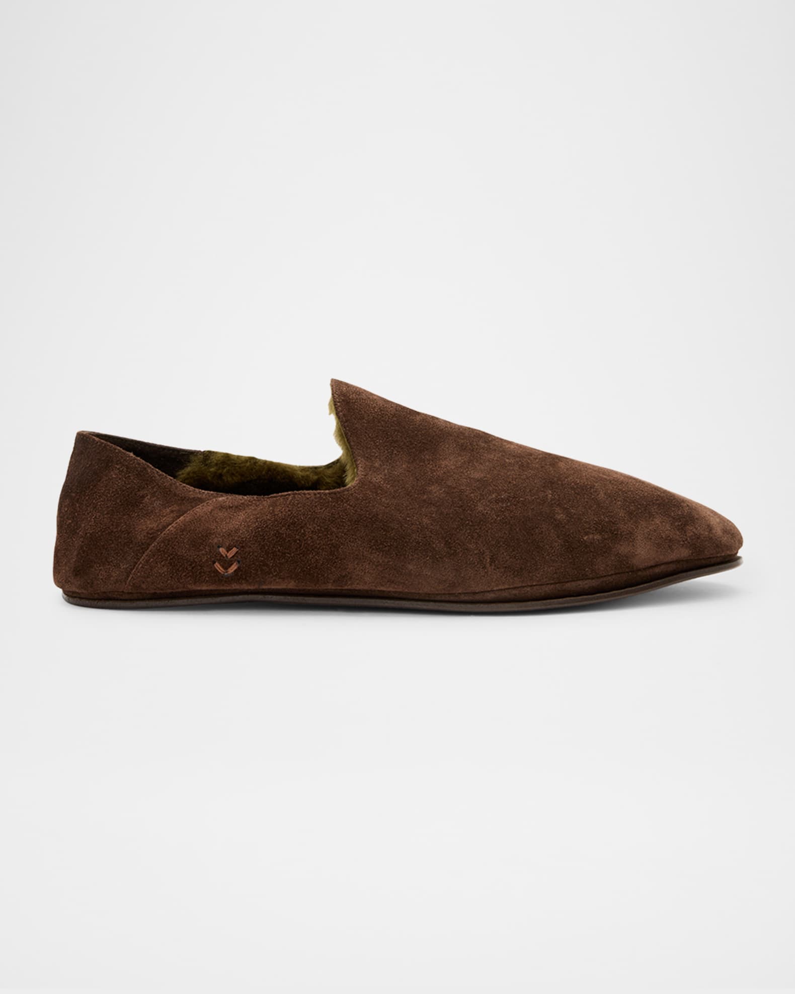 Men's Lodge Shearling-Lined Suede Moccasins 0