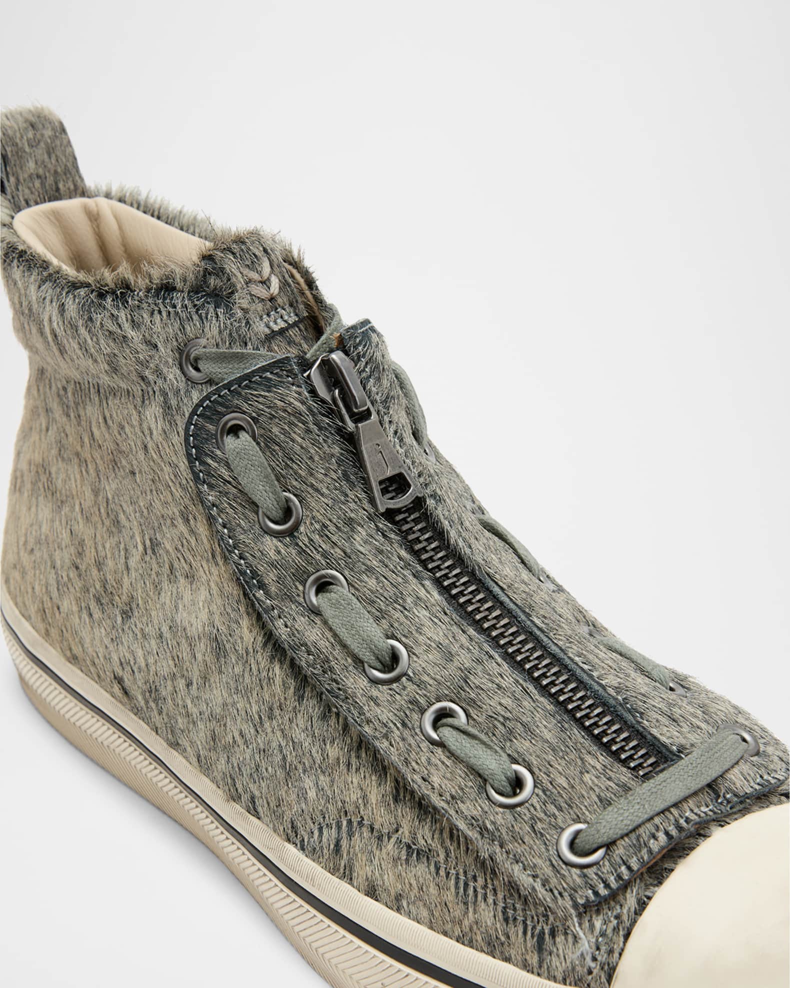 John Varvatos Men's Vulc Degrade Calf Hair Leather Mid-Top