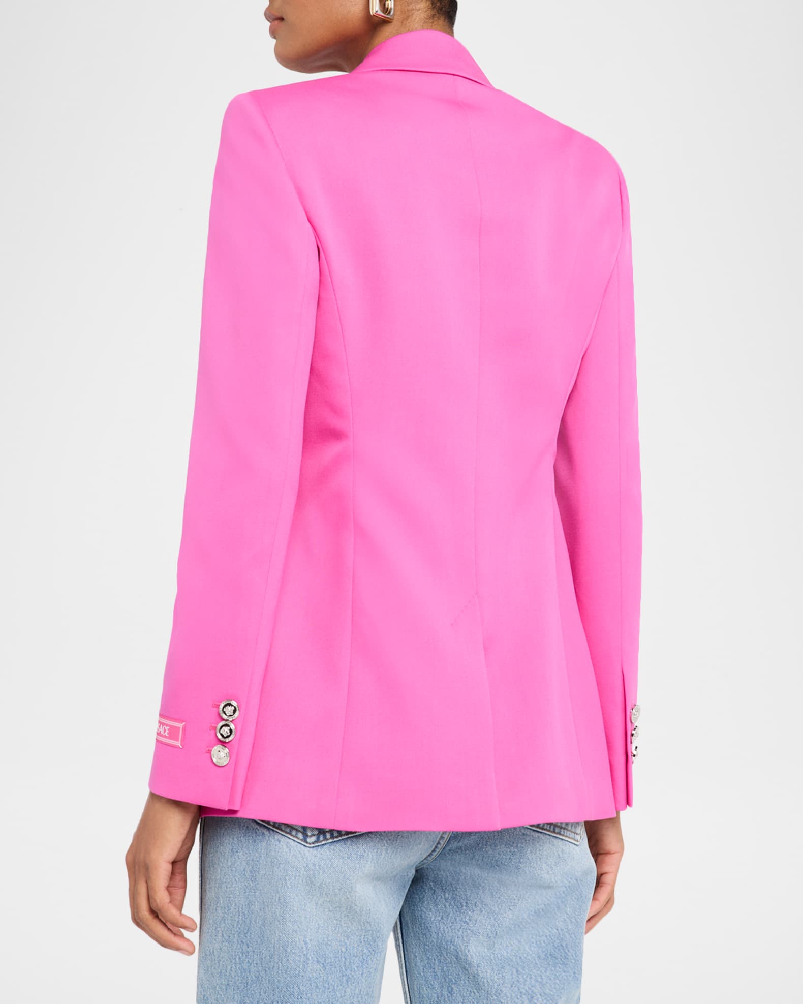 【VERSACE】MILITARY SHORT JACKET IN WOOL GABARDINE VERSACE Cropped wool-blend tweed jacket | NET-A-PORTER