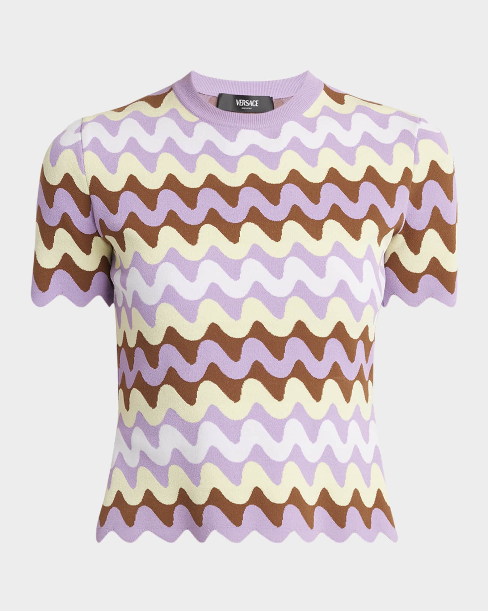 Wave Compact Stretch Viscose Short-Sleeve Sweater 0
