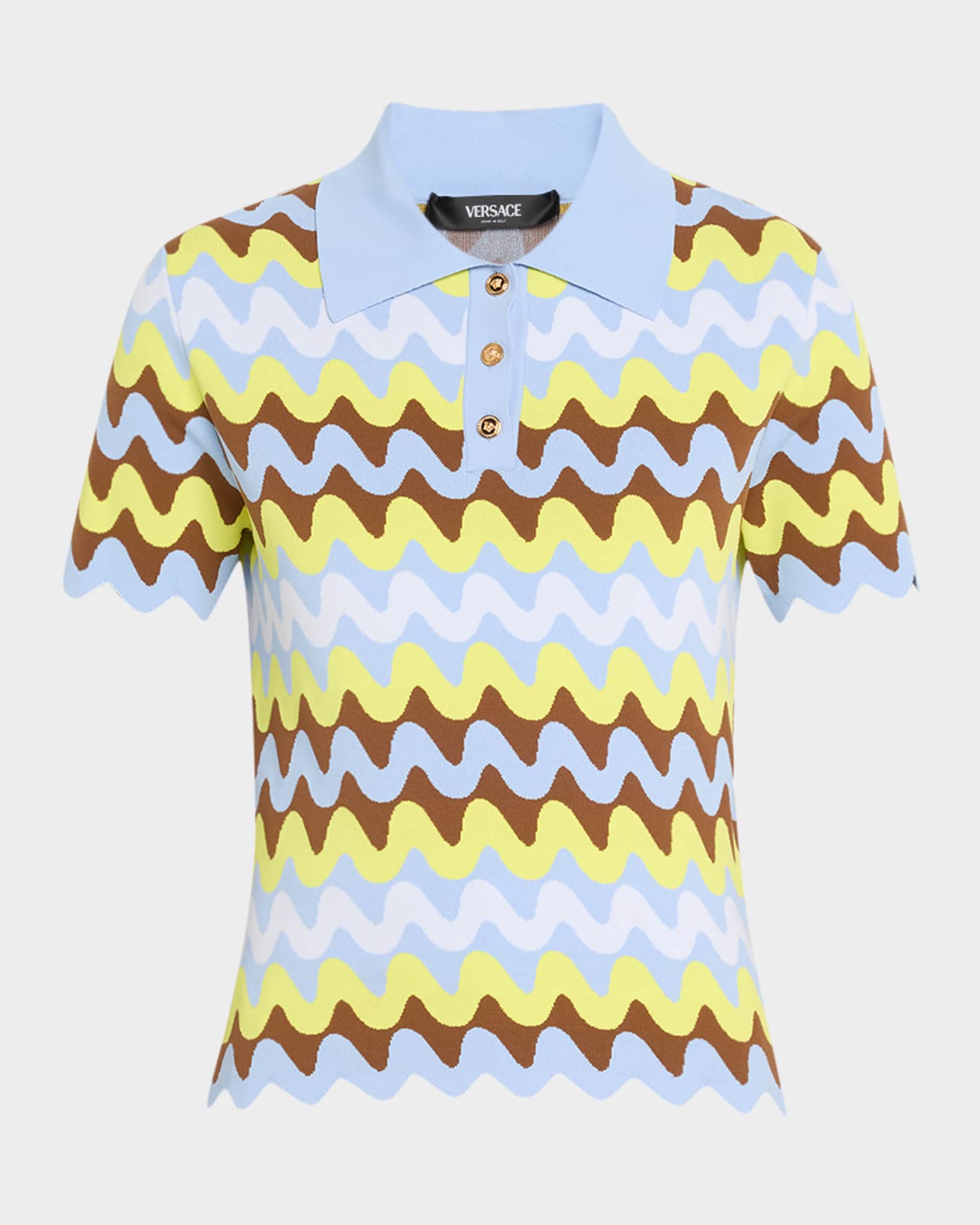 Wave Knit Short Sleeve Sweater  0