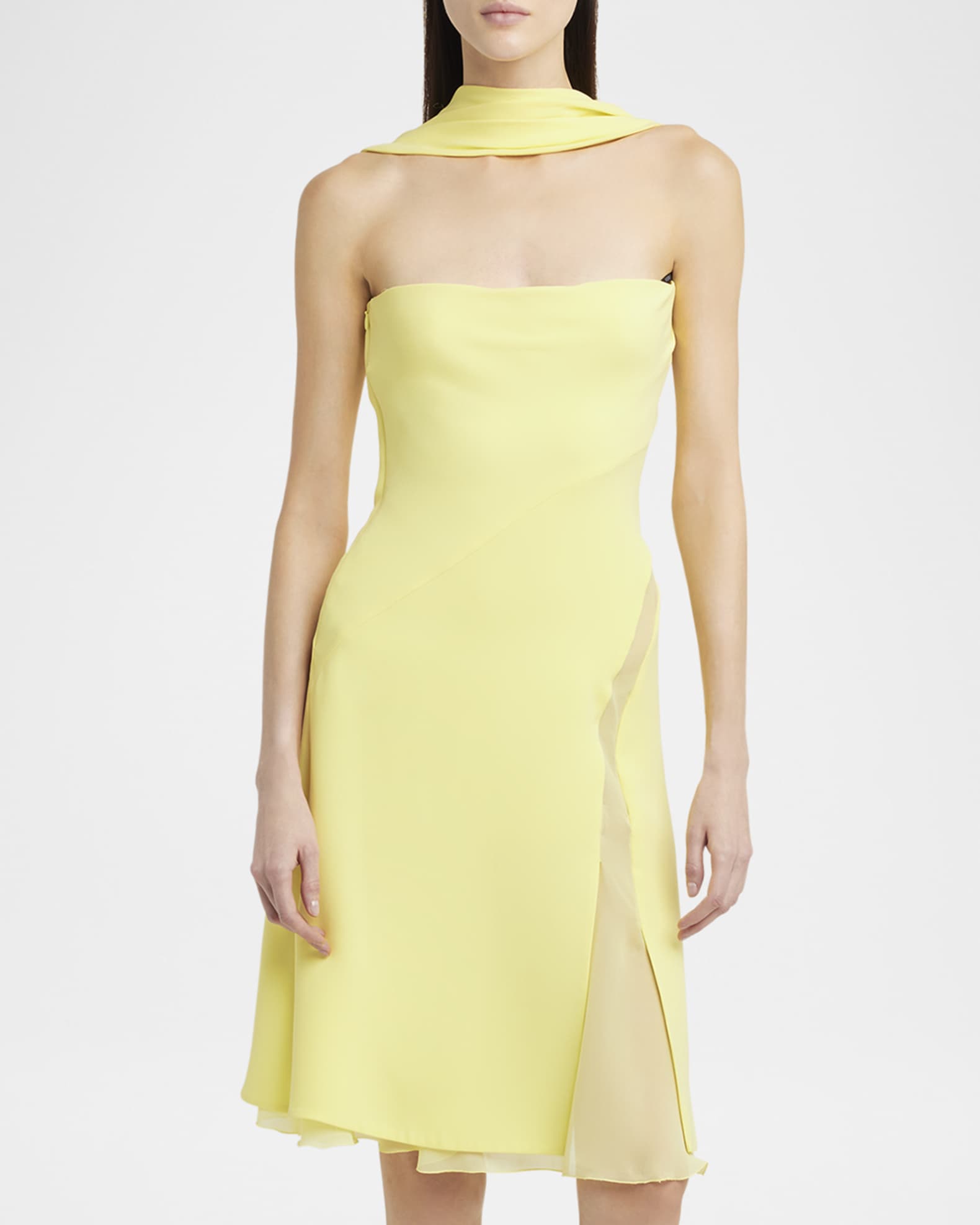 Halter Silk Cady Mini Cocktail Dress  1