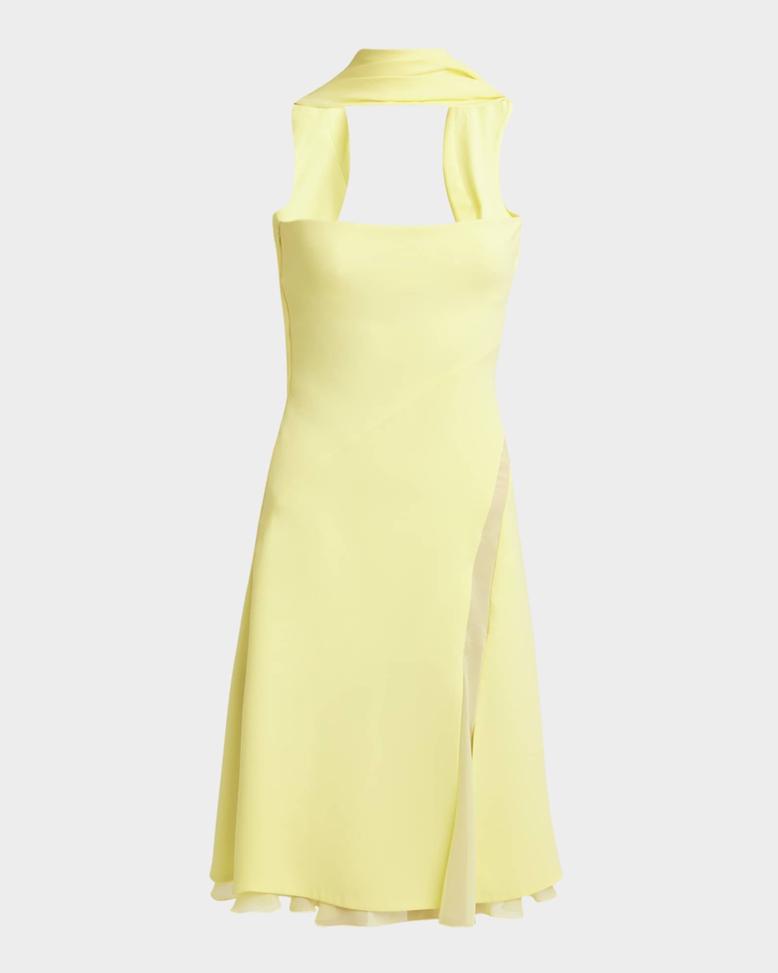 Halter Silk Cady Mini Cocktail Dress  0