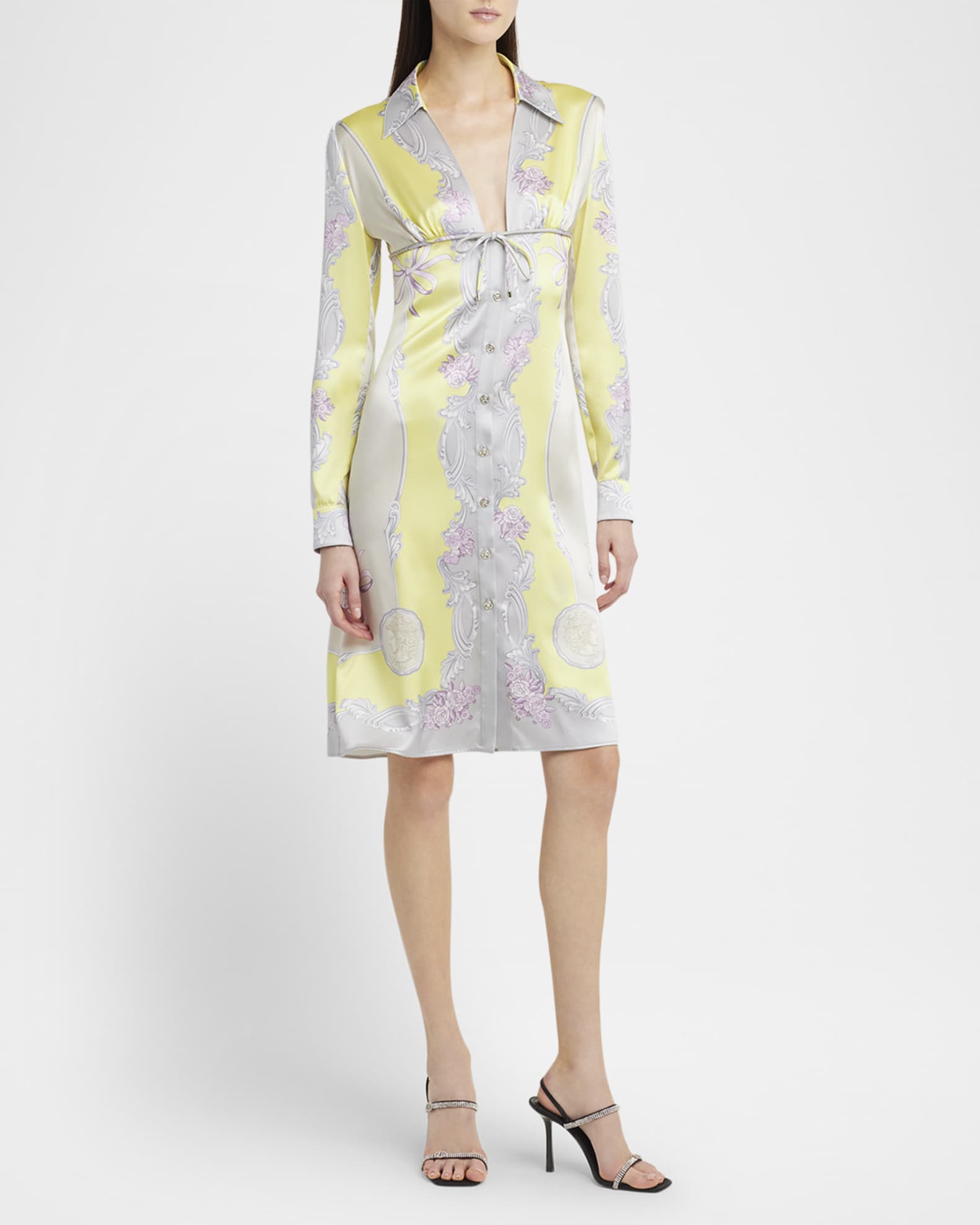 Medusa Cameo Foulard Silk Crepe Shirtdress 1