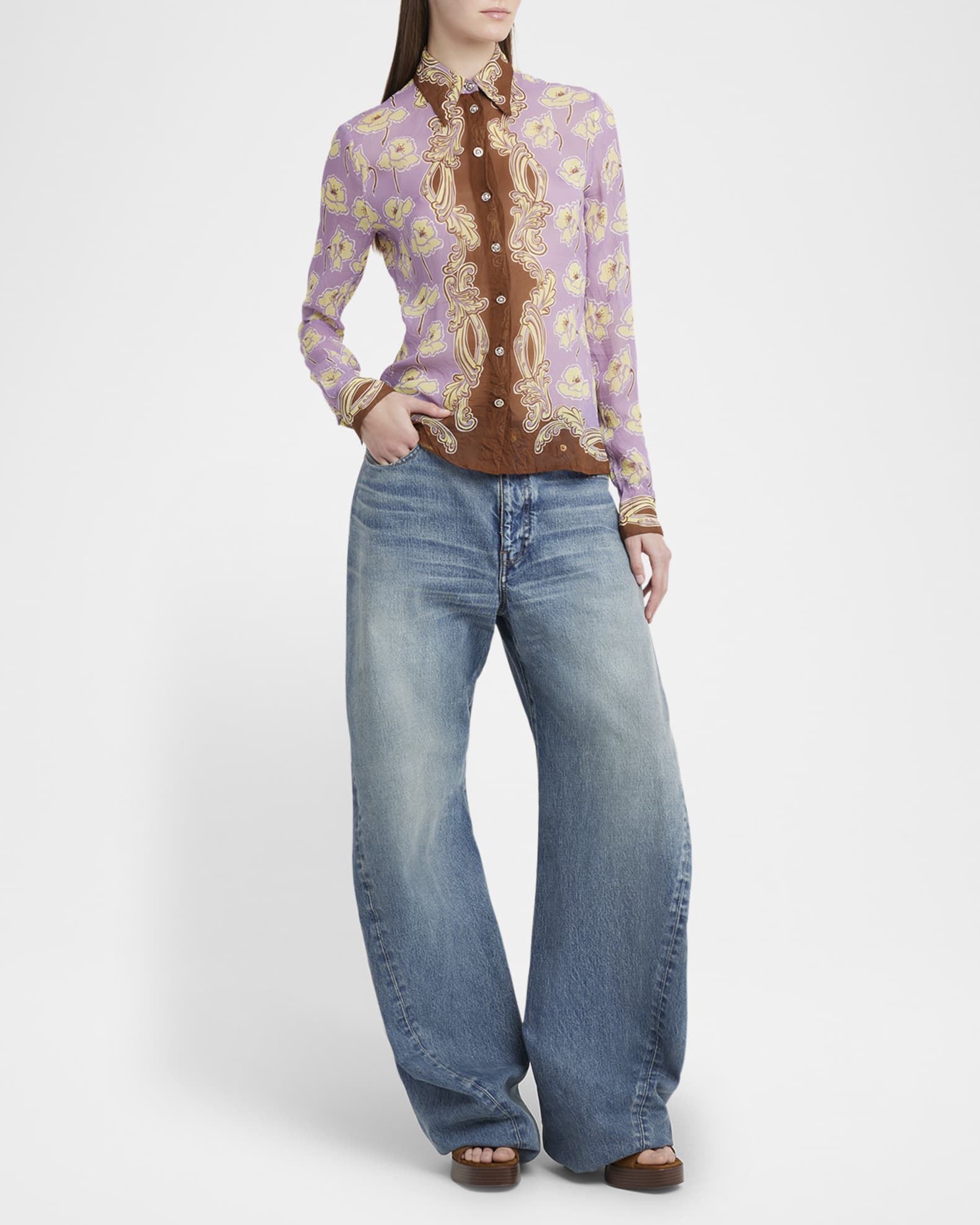 Poppies Foulard Button Down Formal Shirt 1