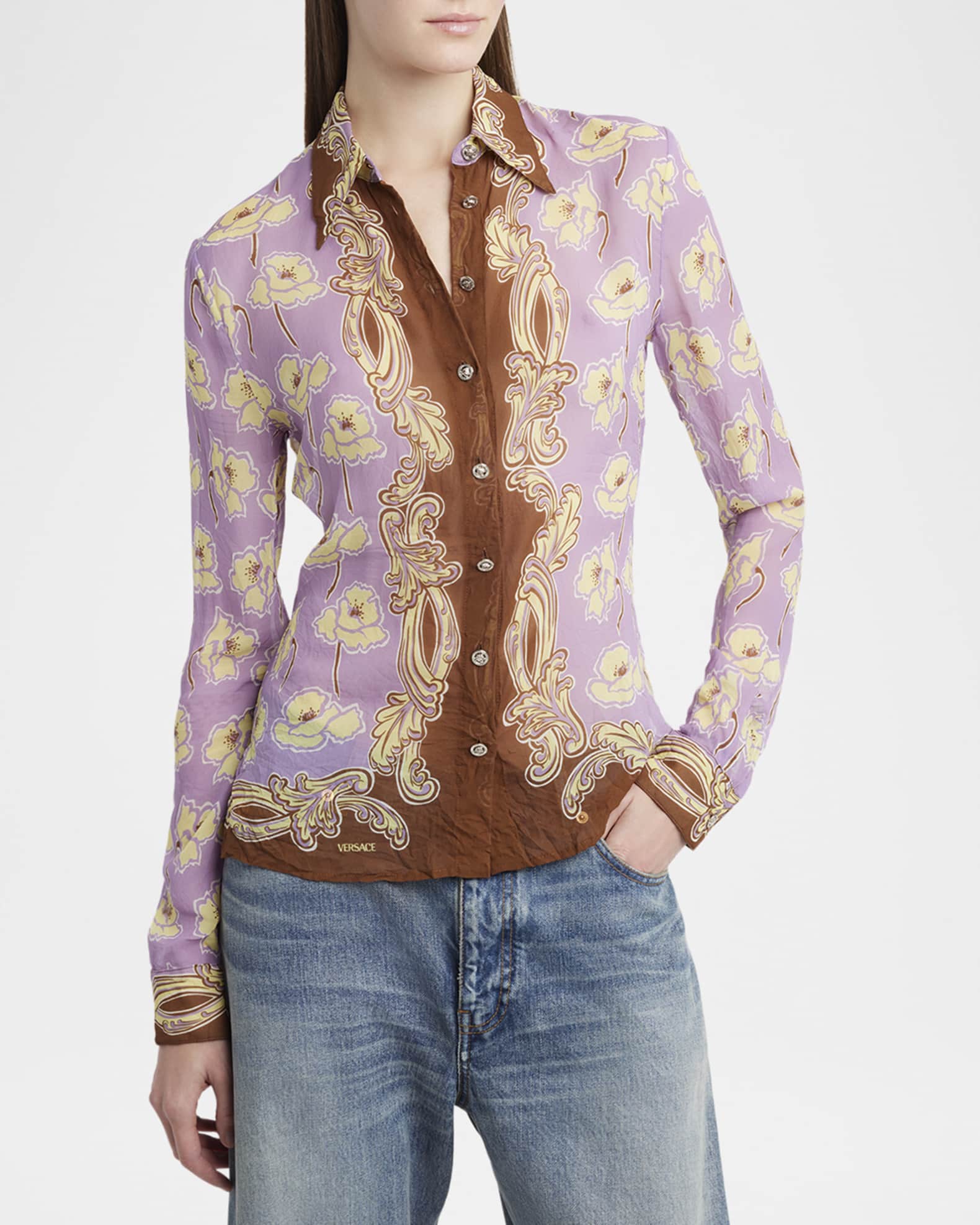 Versace Floral Print Shirt, $796 | farfetch.com | Lookastic