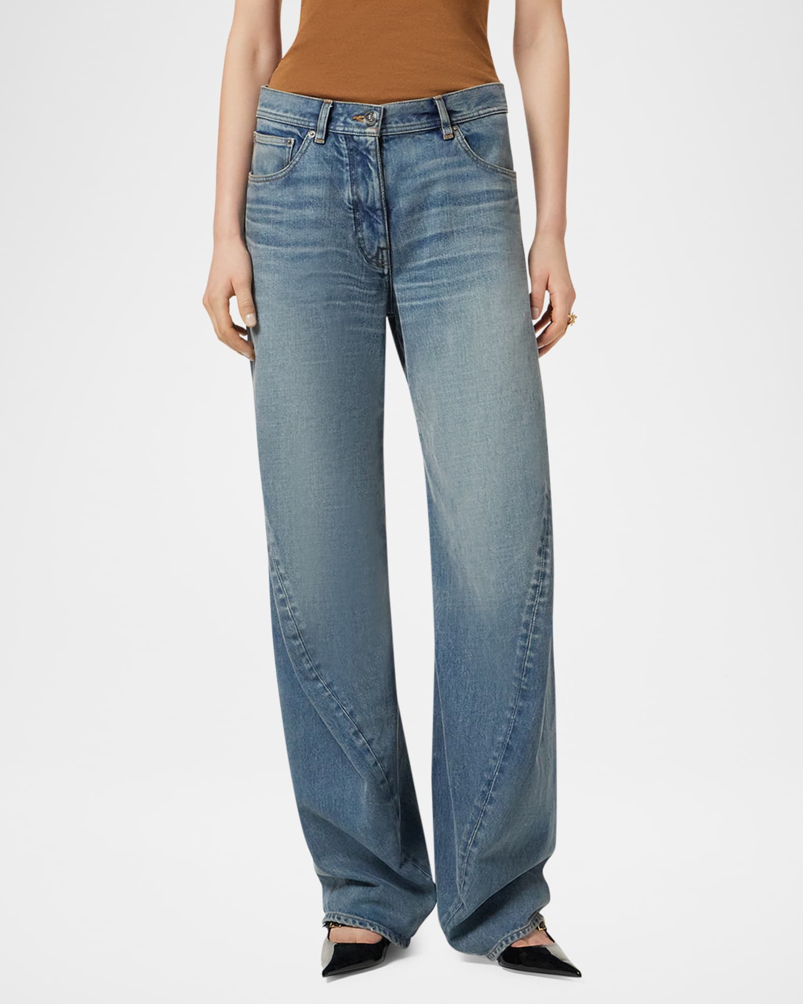 Washed 2000S Straight Leg Jeans 1