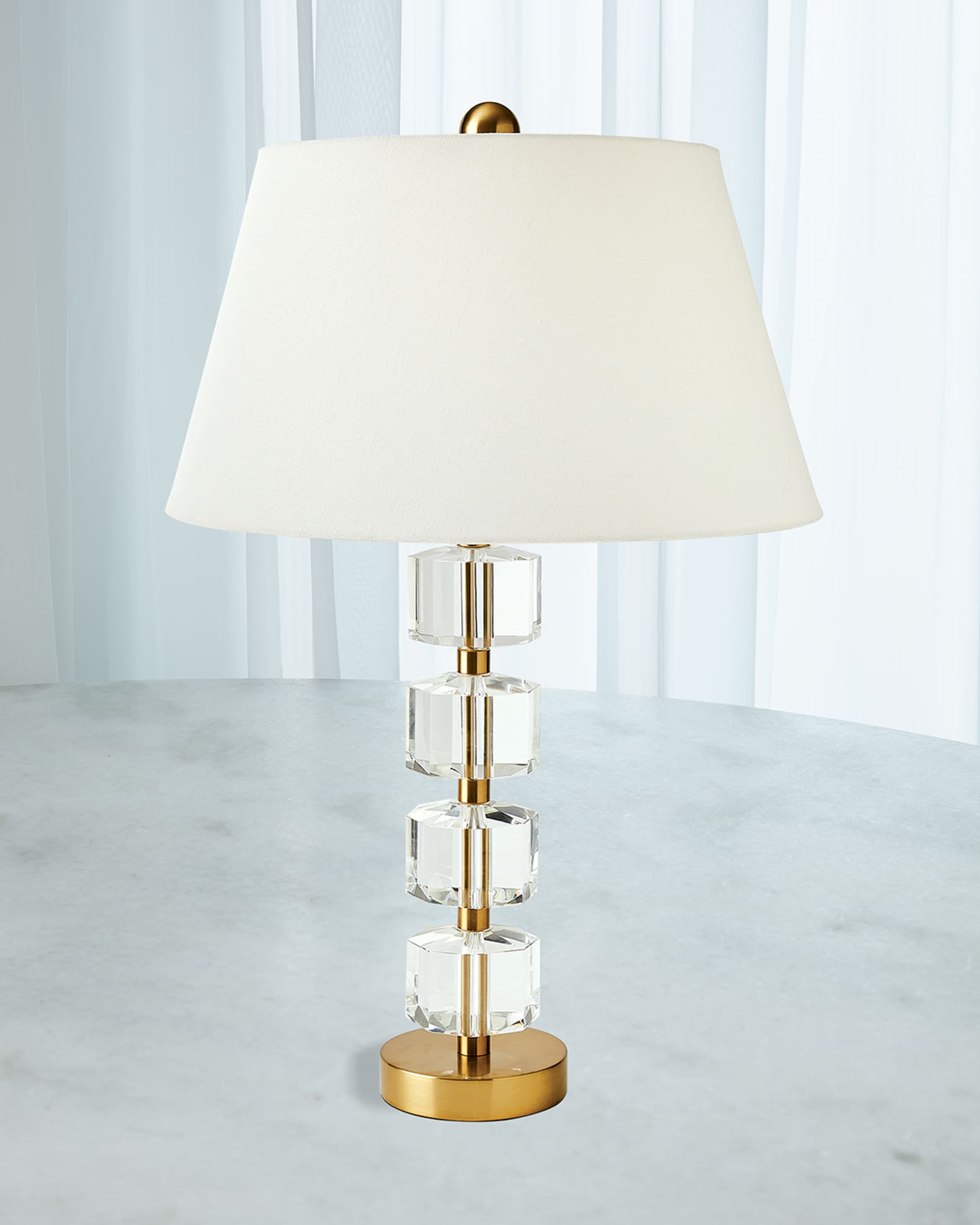Stacked Faceted Crystal 32" Table Lamp 0