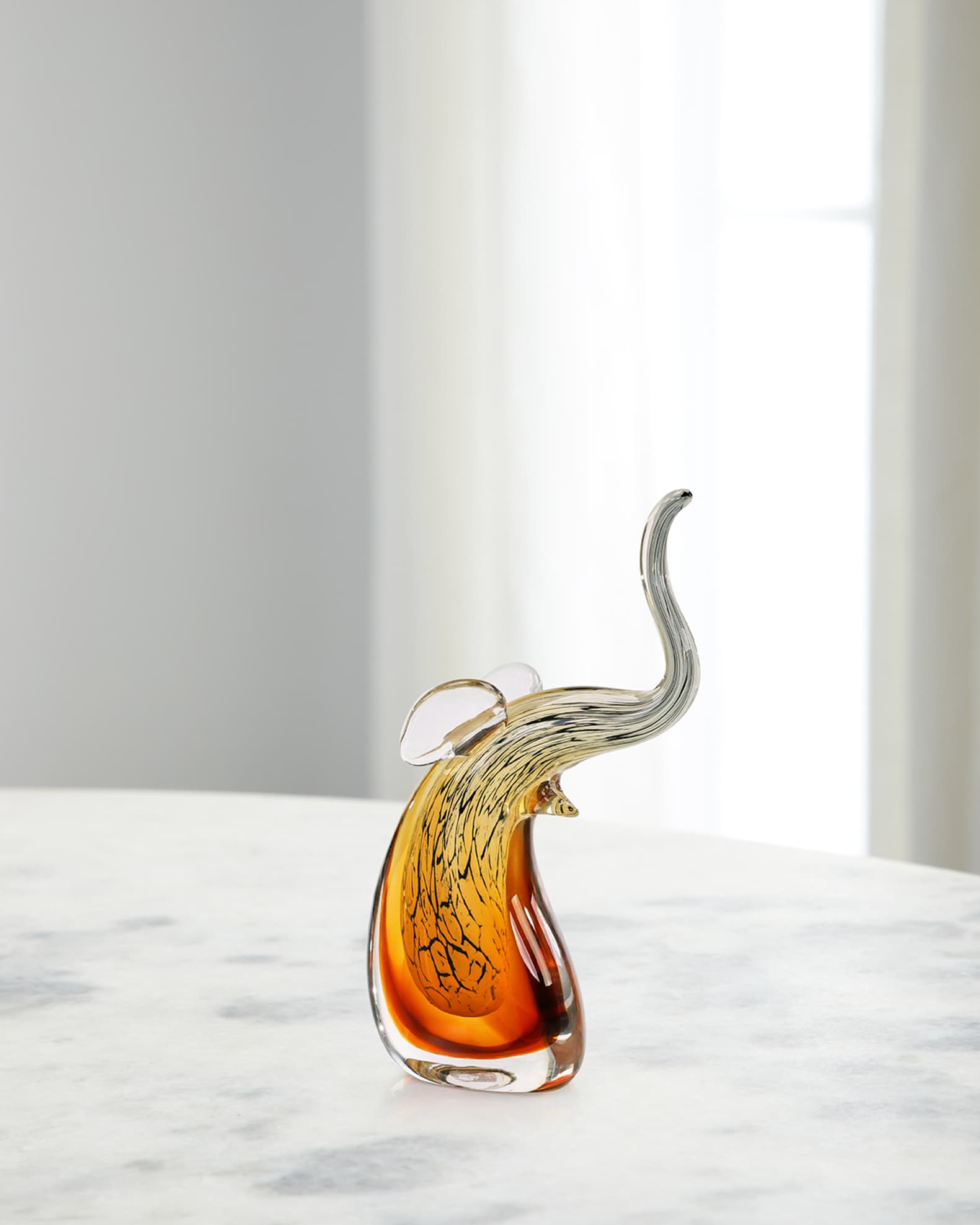 Abstract Glass Elephant Sculpture 0