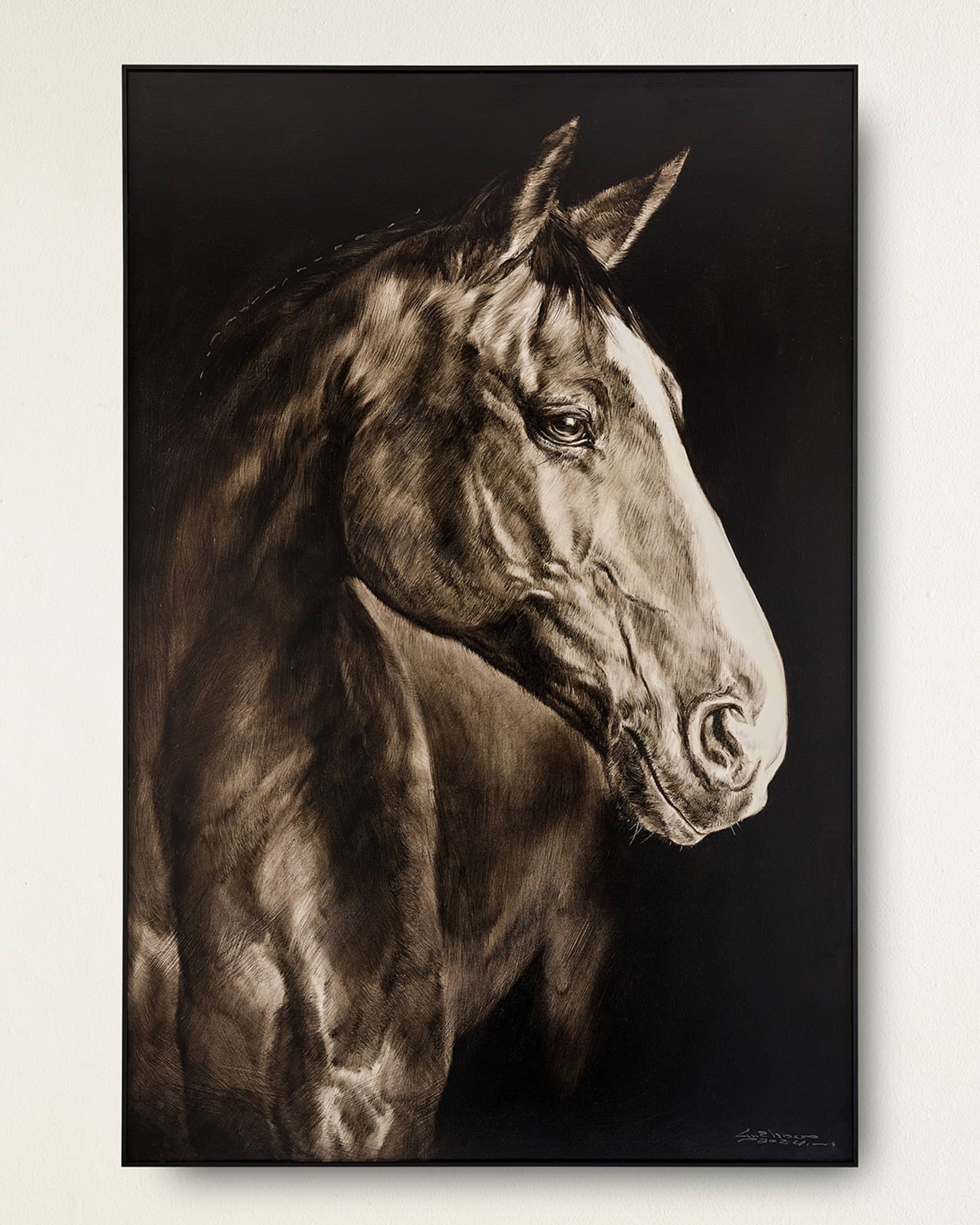"Noble Equine" Original Oil Painting on Canvas by LM Zhou 0