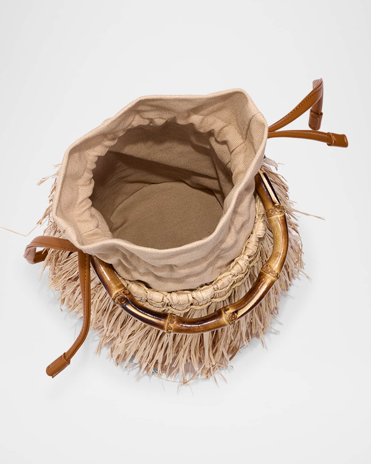 ワールド オンラインストア SIMONMILLER Tiki Fringe Raffia Top-Handle Bag | Neiman Marcus バッグ