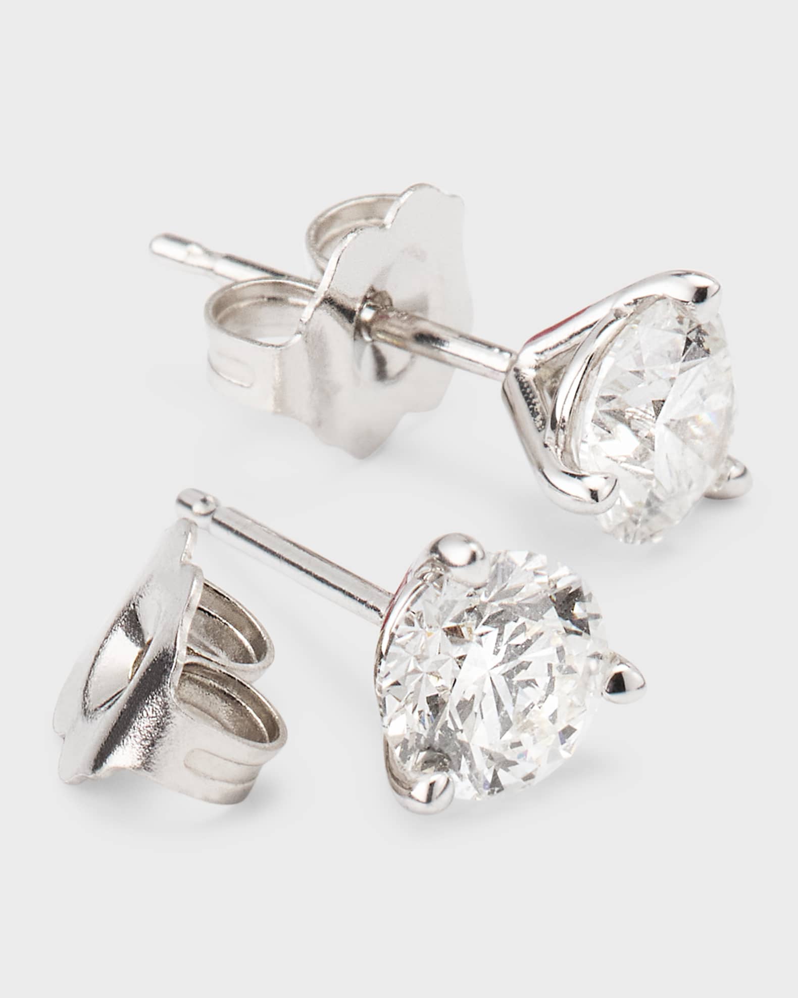 Neiman Marcus Diamonds 18K White Gold Martini Diamond Stud Earrings 1.03tcw Neiman Marcus