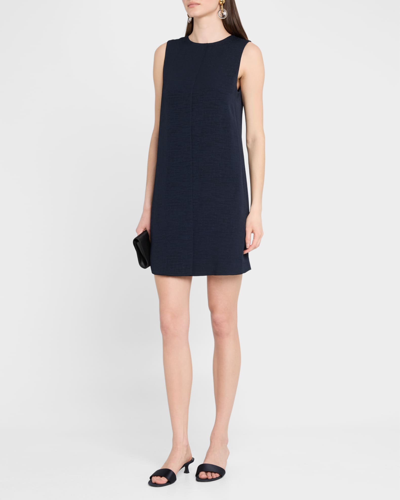 Sleeveless Front-Slit Tunic Mini Dress