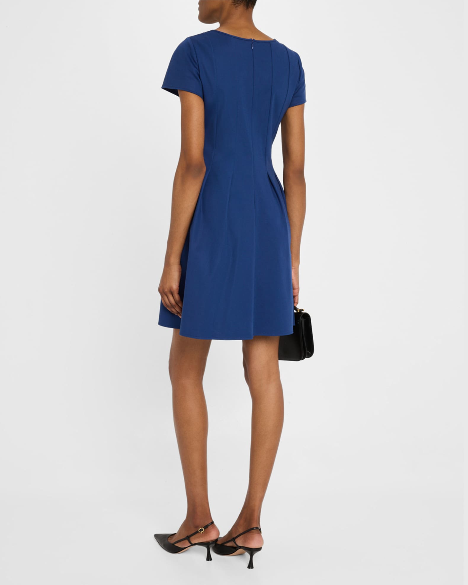 Emporio Armani Pleated Fit-&-Flare Mini Dress | Neiman Marcus