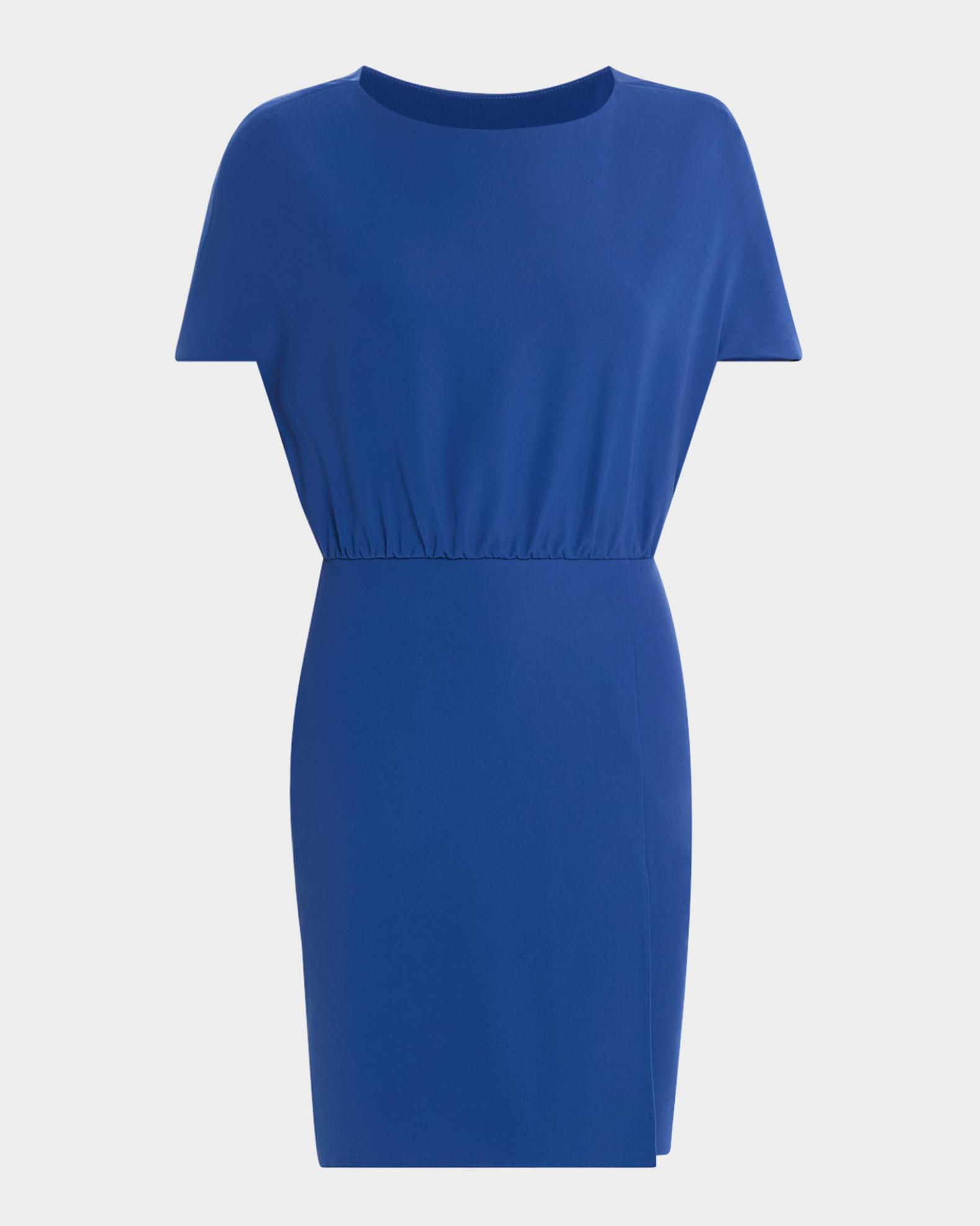 Emporio Armani Women's Stretch Cady Blouson Dress - Cobalt