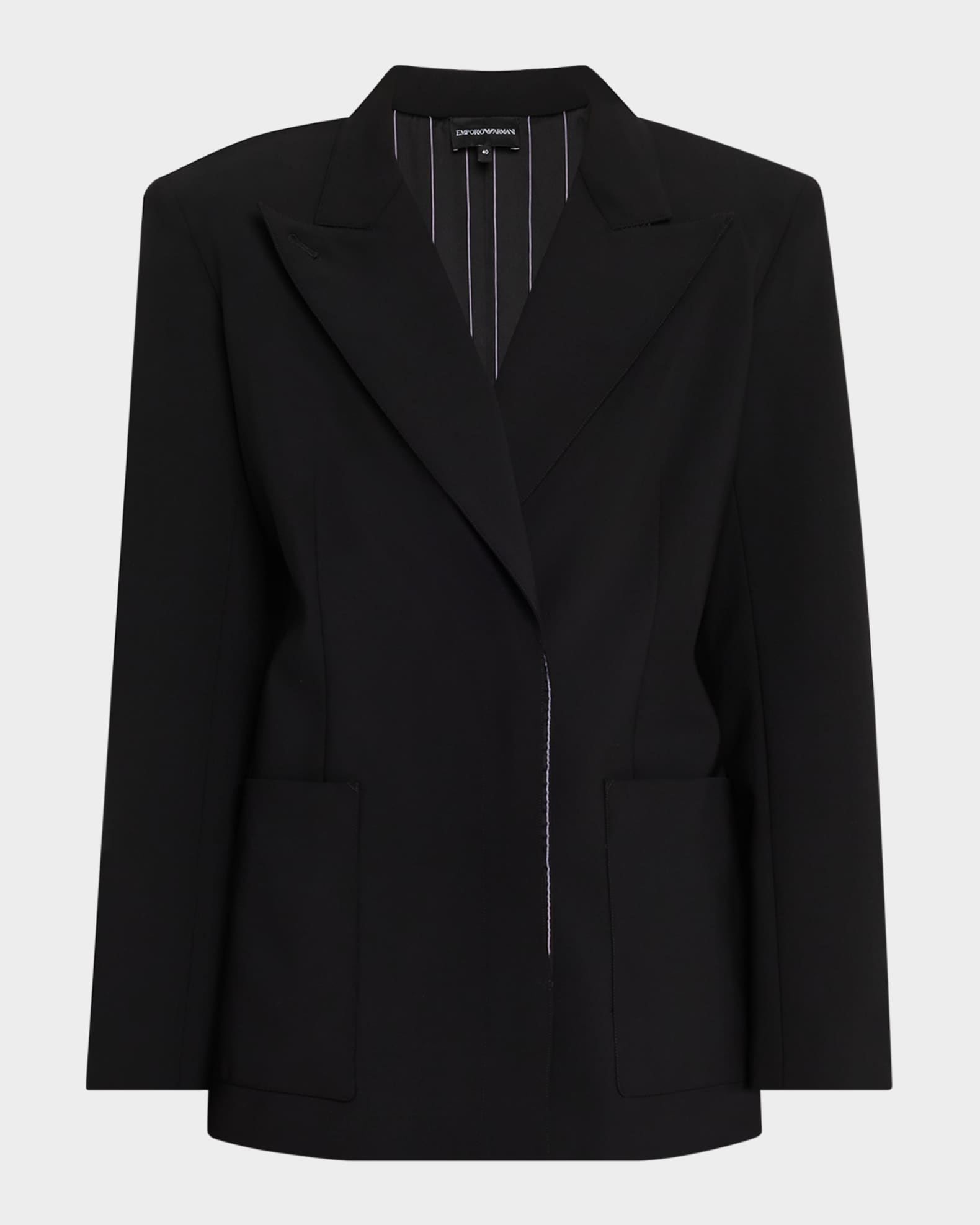 Emporio Armani Oversized Stretch Wool Structured Blazer