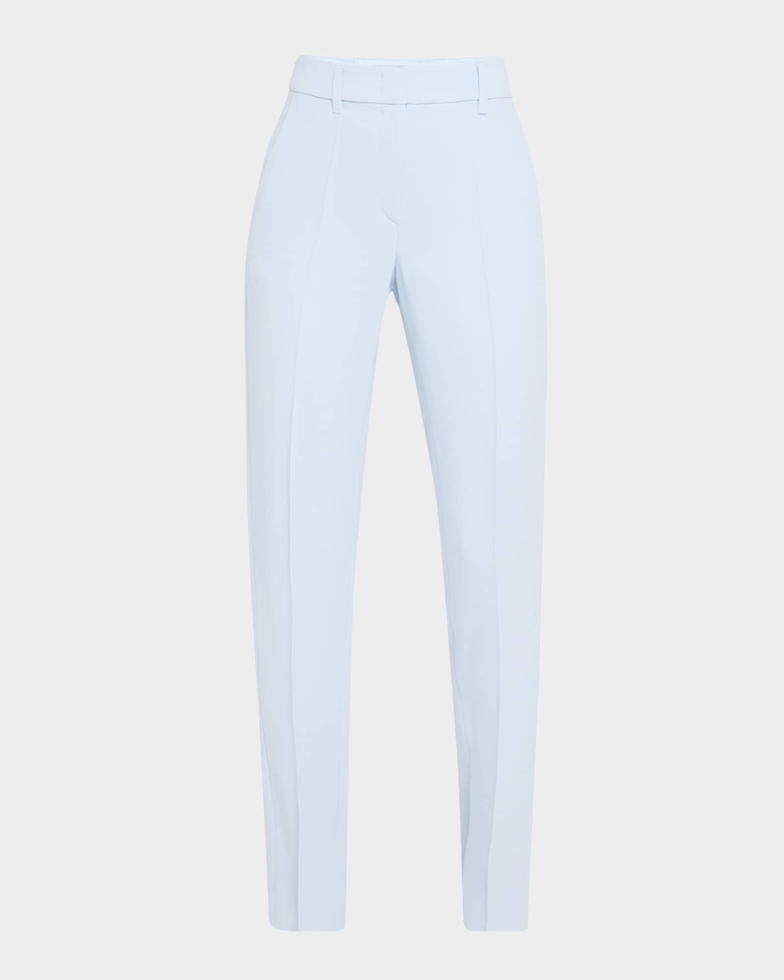 Creased Straight-Leg Cady Crepe Trousers 0