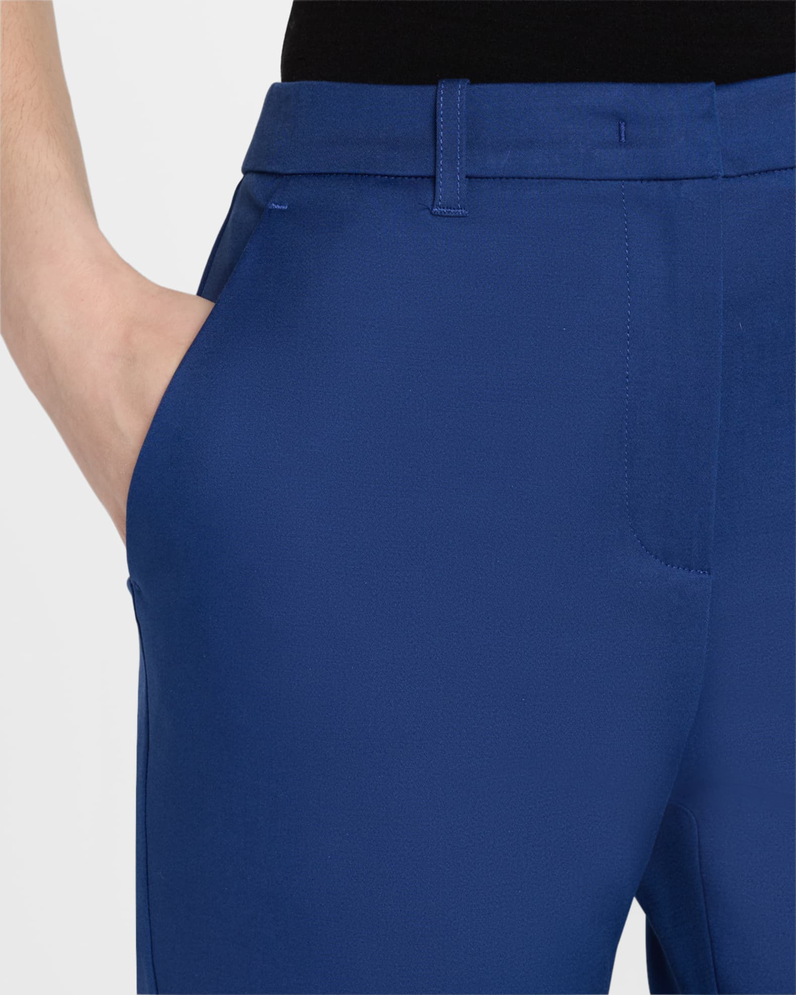 Emporio Armani Cotton Couture Cropped Slim Trousers | Neiman