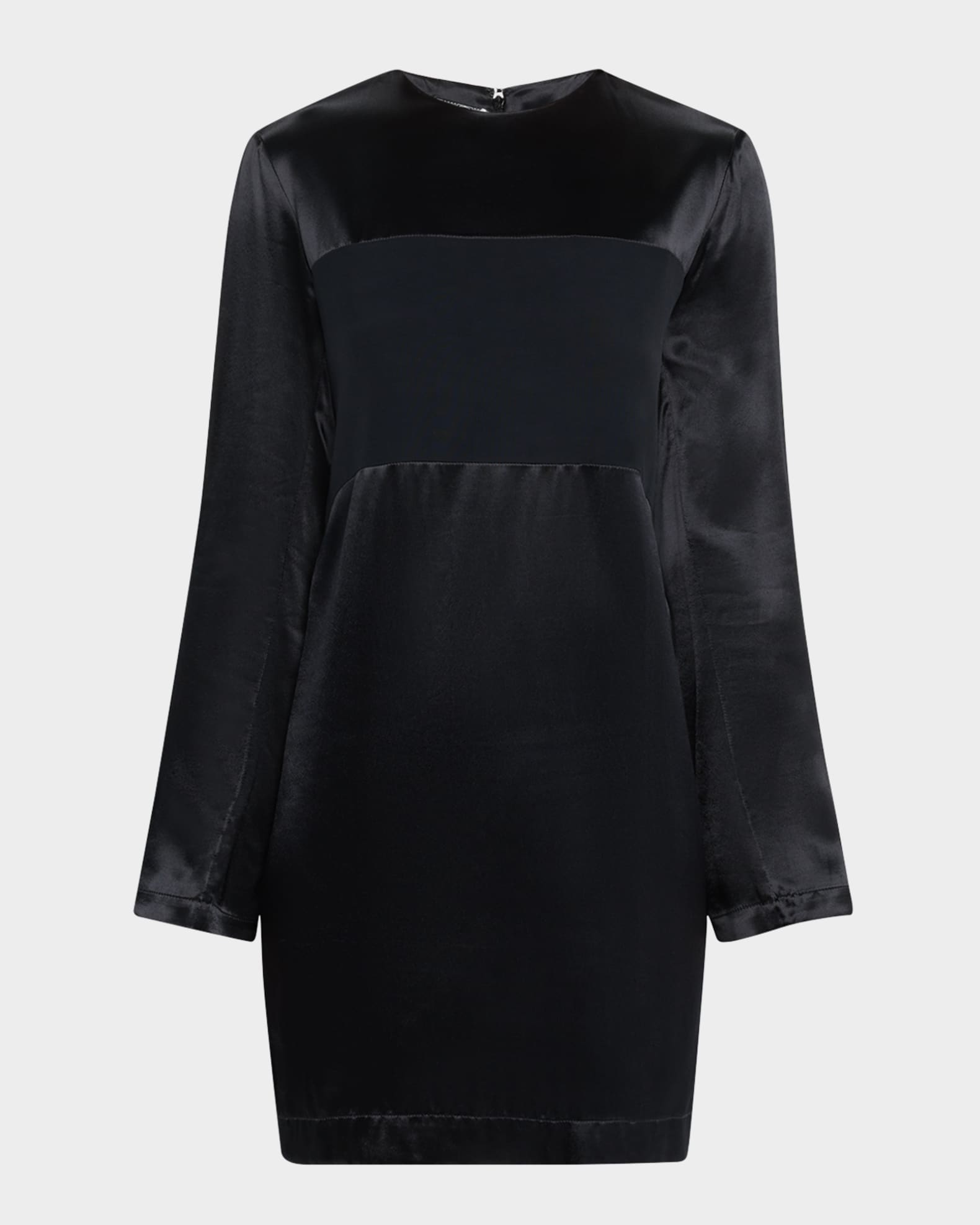 Paneled Satin Mini Dress 0