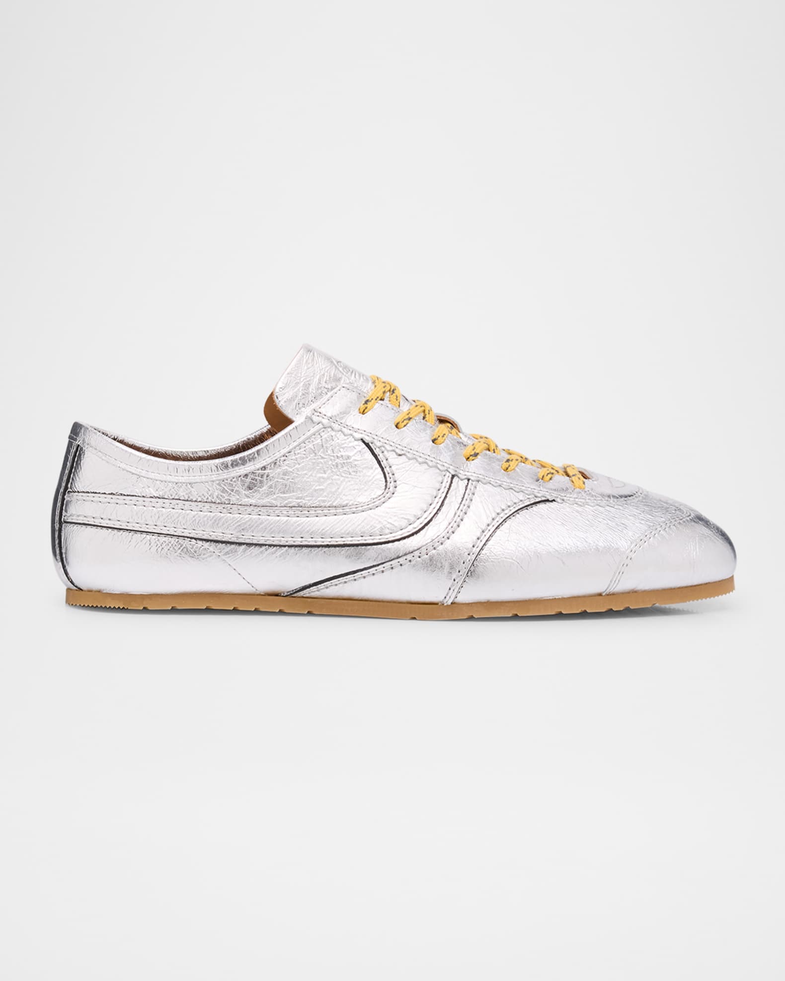 Men's Metallic Leather Low-Top Sneakers 0