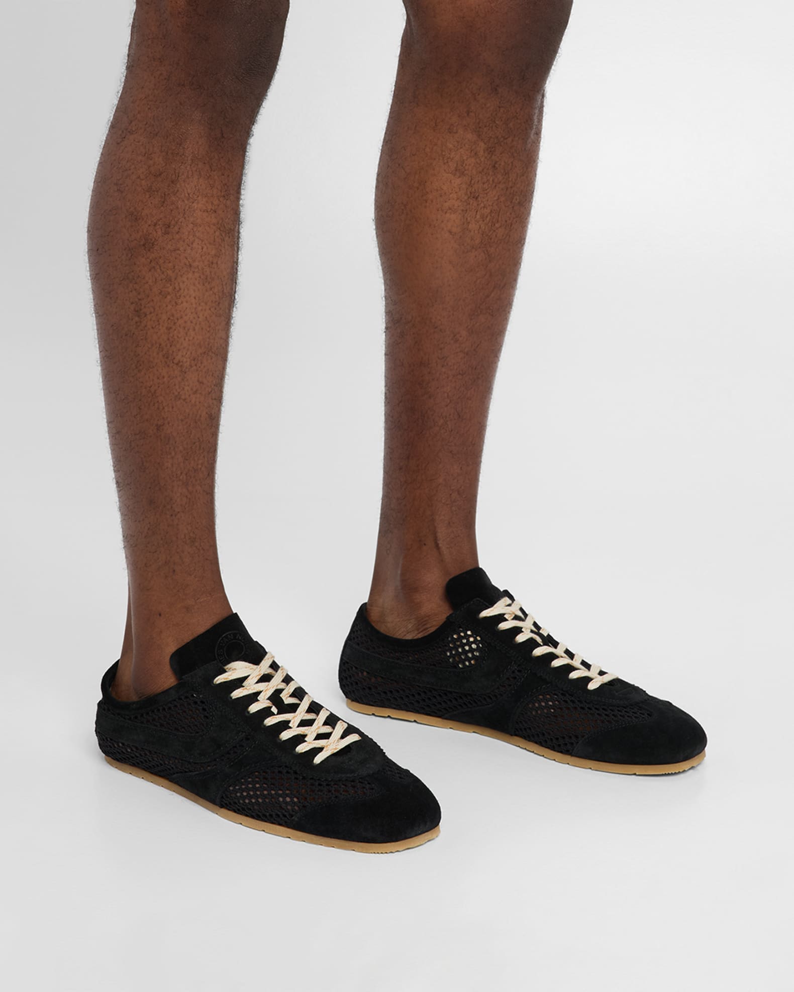 Men's Mesh and Leather Low-Top Sneakers 1